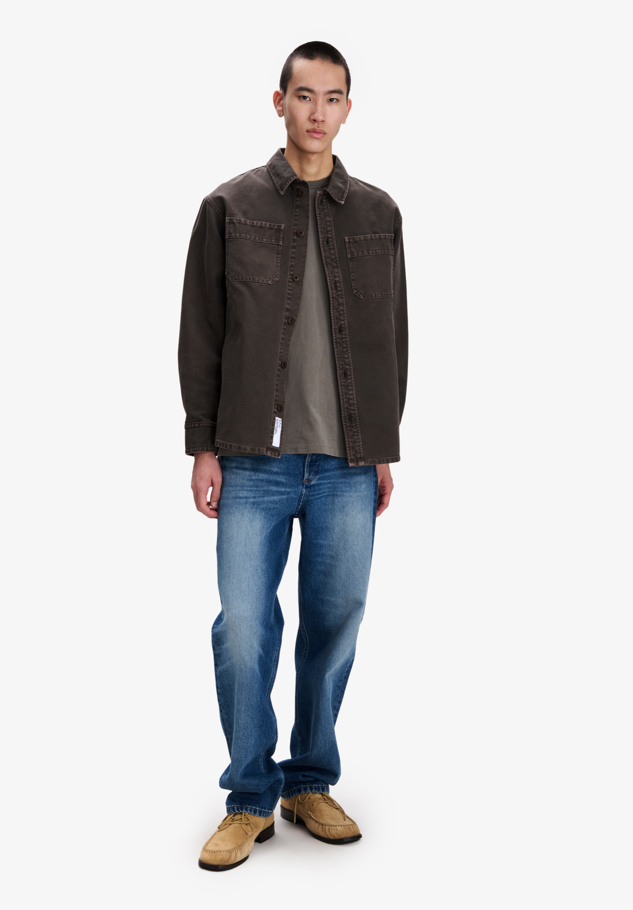 A.P.C. Workwear-Overshirt Braun recycelte Baumwolle L