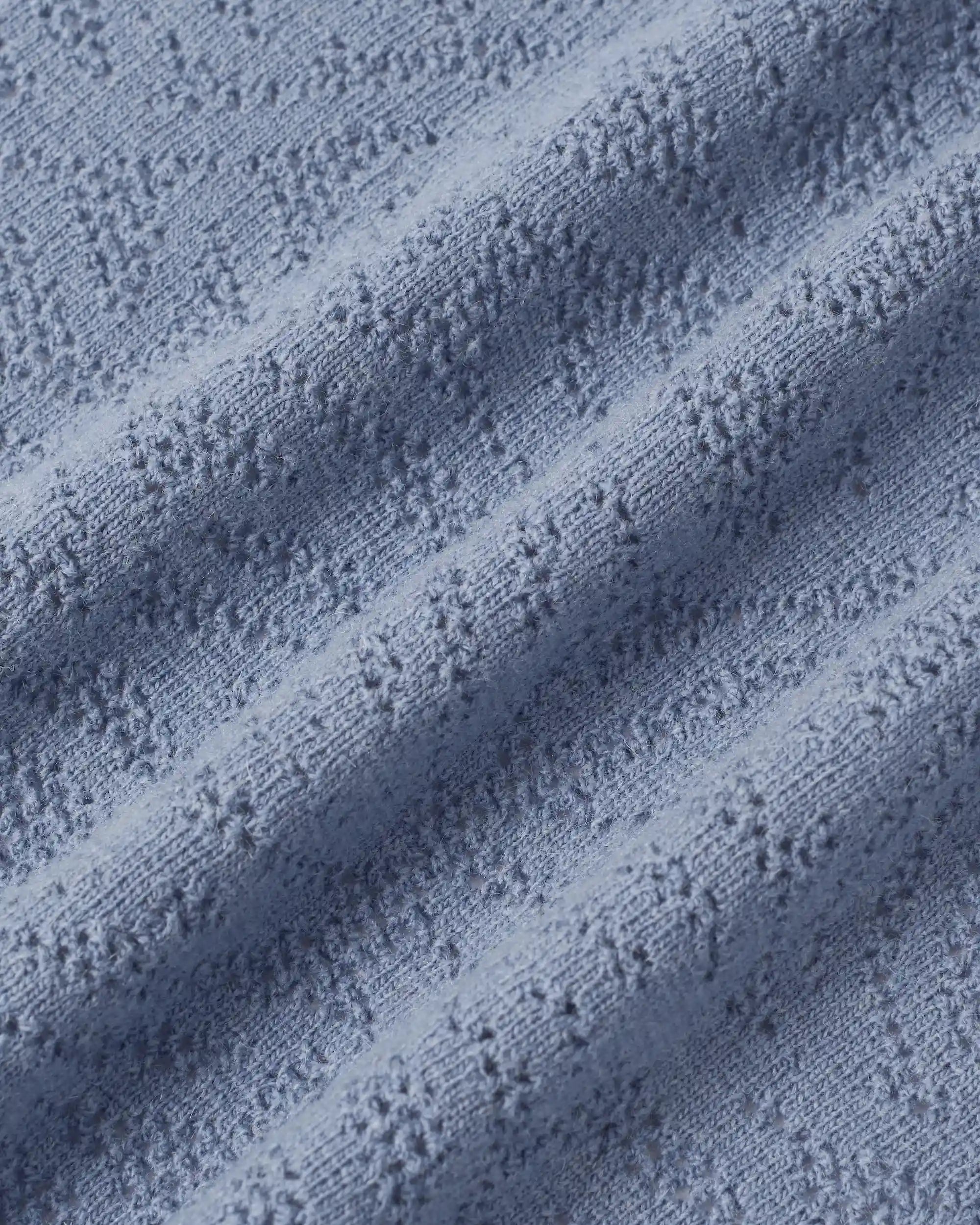 Drôle De Monsieur Lace Polo Strickpolo blau Wolle langarm