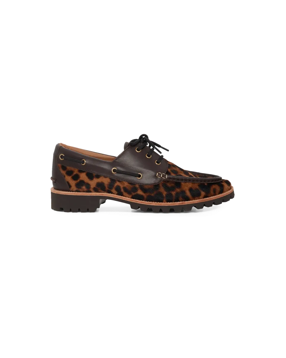 Drôle De Monsieur Bateau Bootsschuh Leopard Leder 42