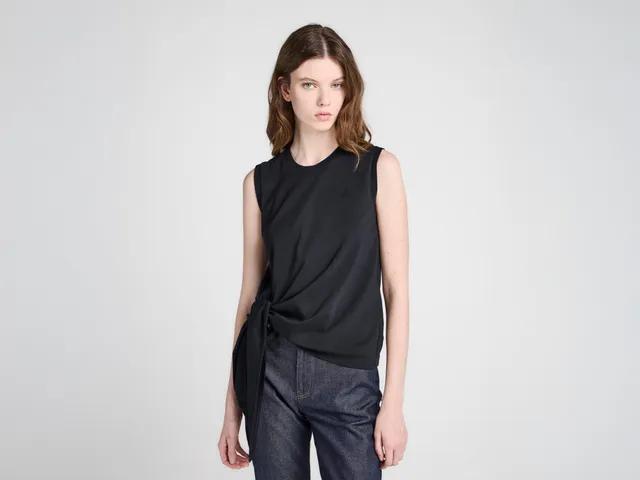 J.W. Anderson T-Shirts Hem Knot Tank Top Damen schwarz