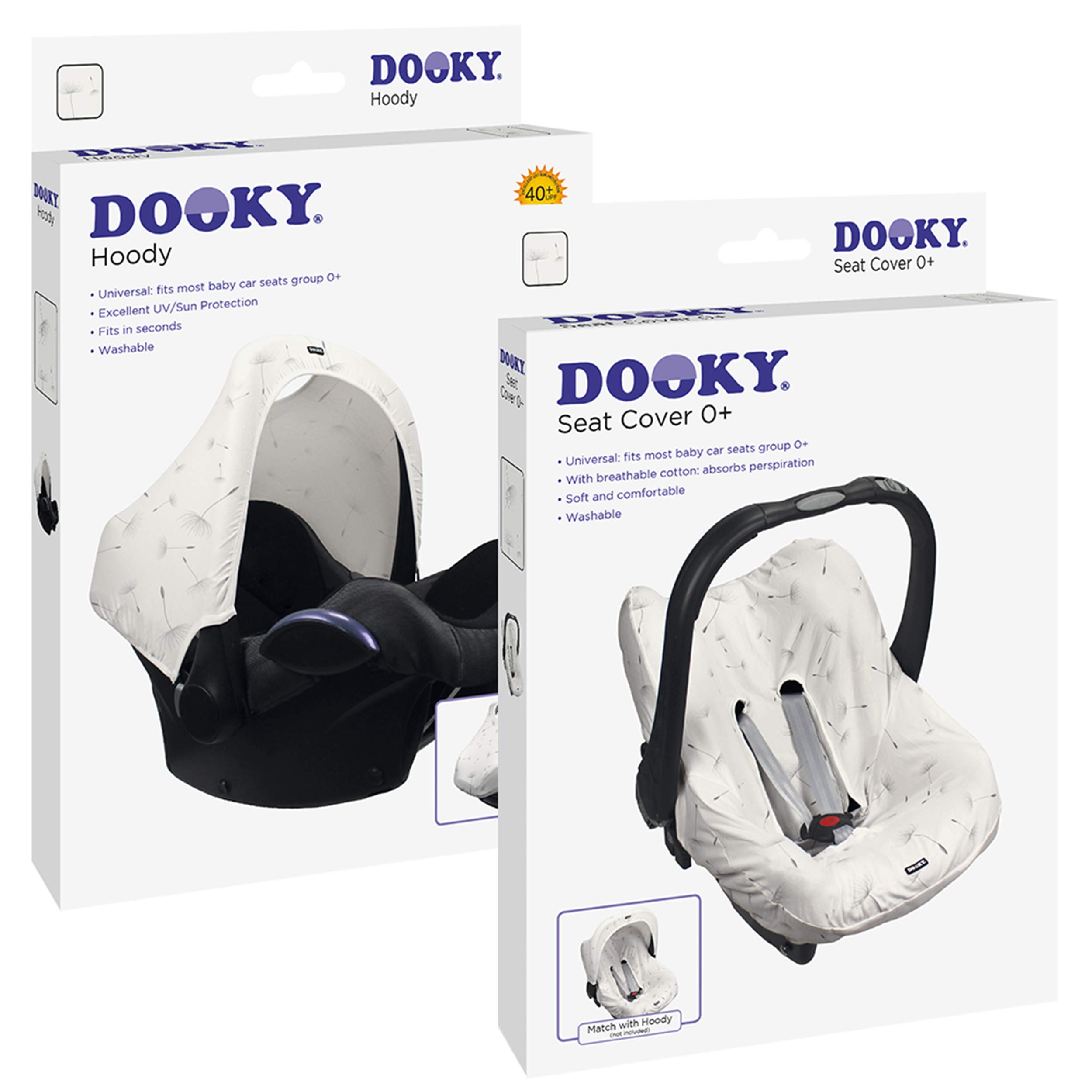 Dooky Hoody Combi Pack Sonnenschutz Babyschale Dandelion Weiß