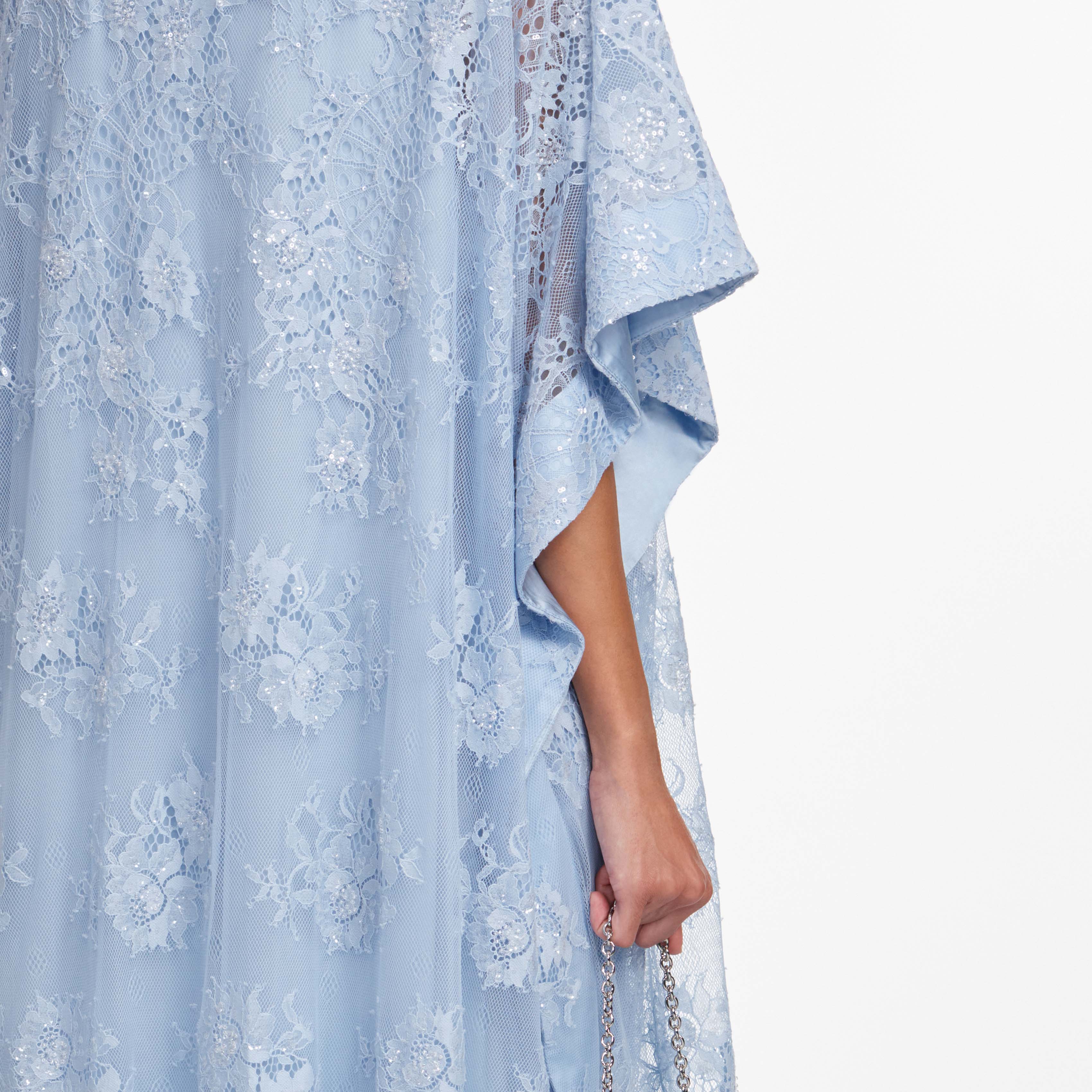 Self Portrait Blauer Spitze Kaftan Maxi Pailletten