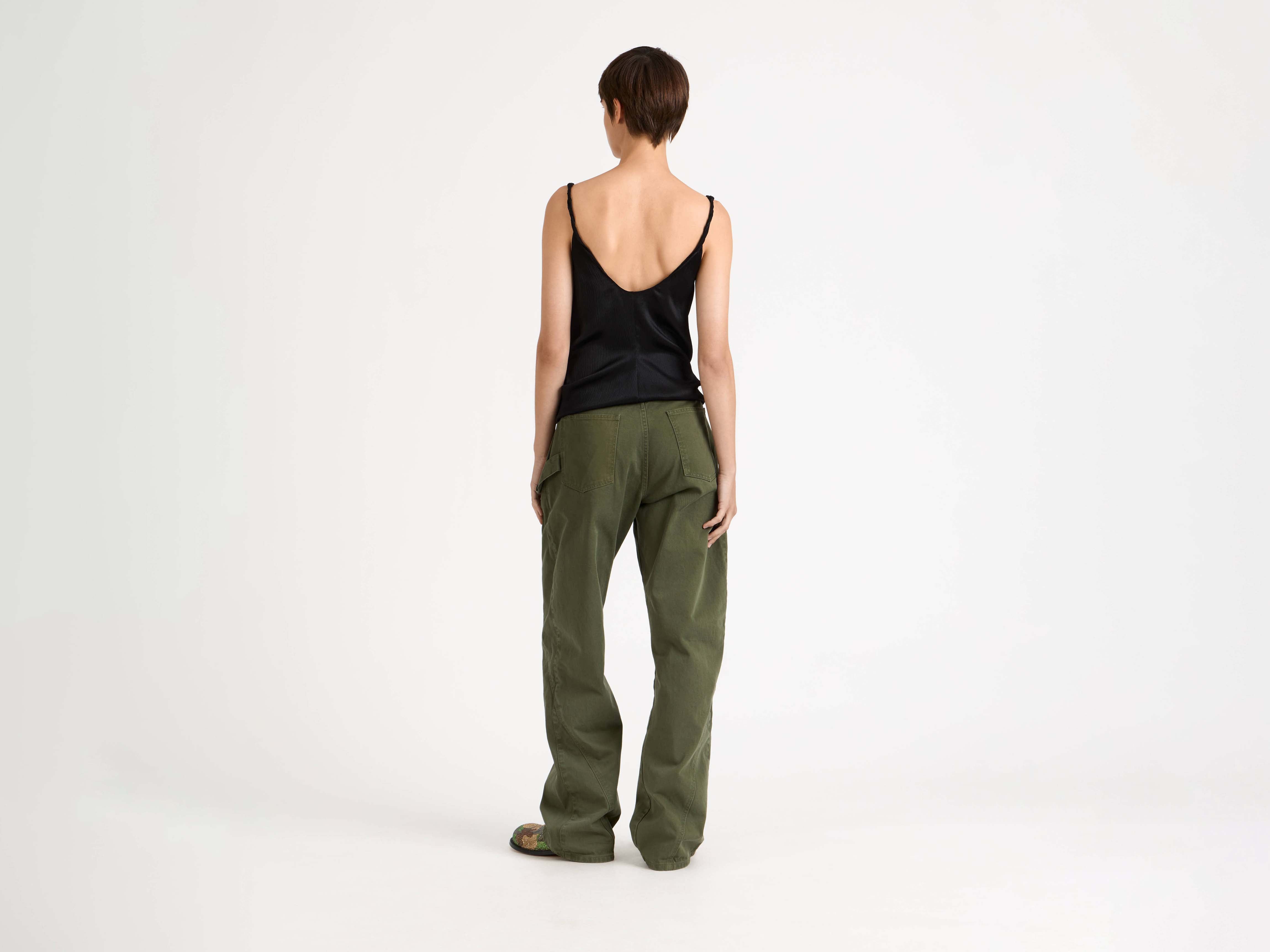 J.W.Anderson Knotted Waist Cami Top Schwarz Seidentop