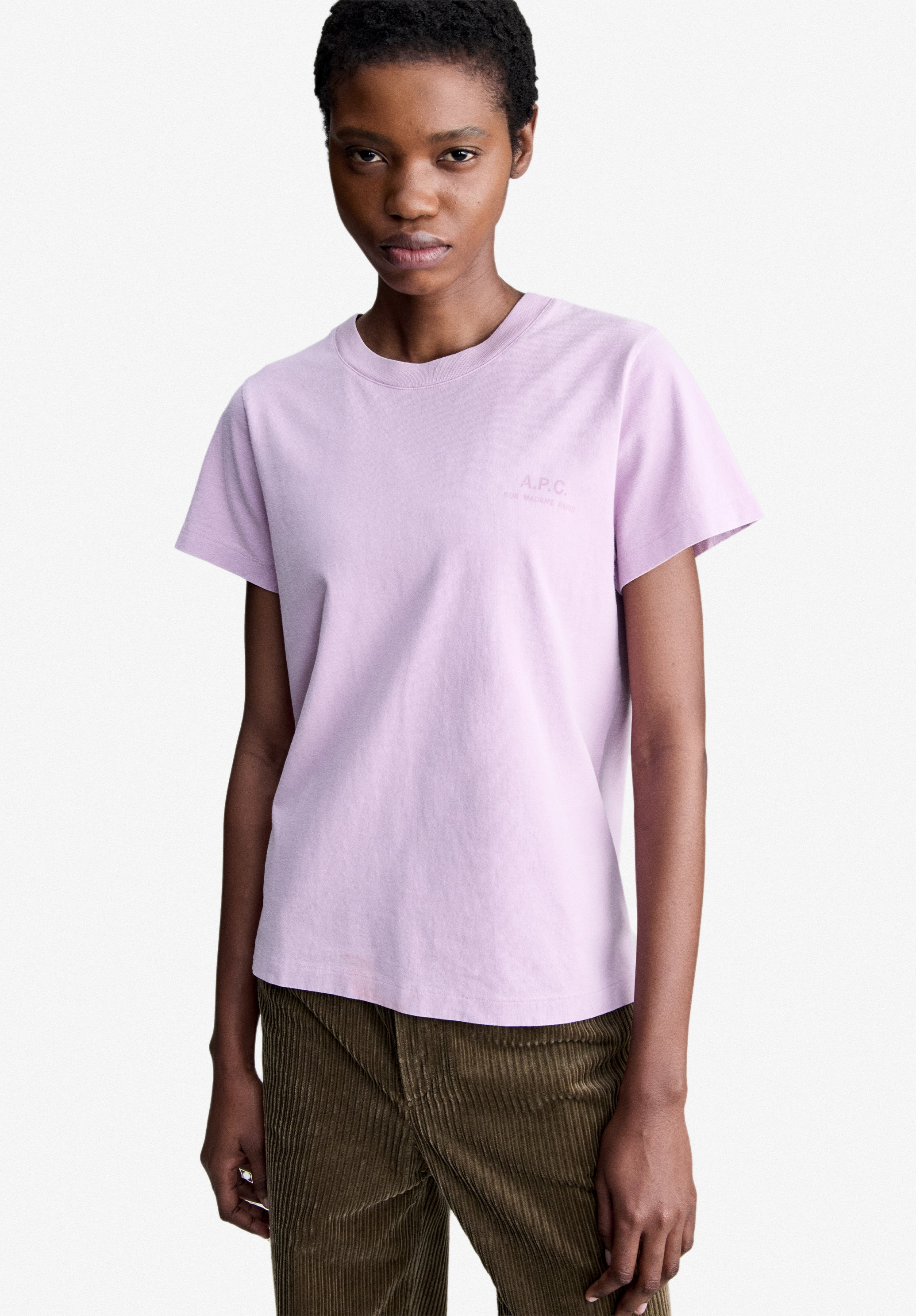 A.P.C. Rue Madame T-Shirt Rosa Bio-Baumwolle L
