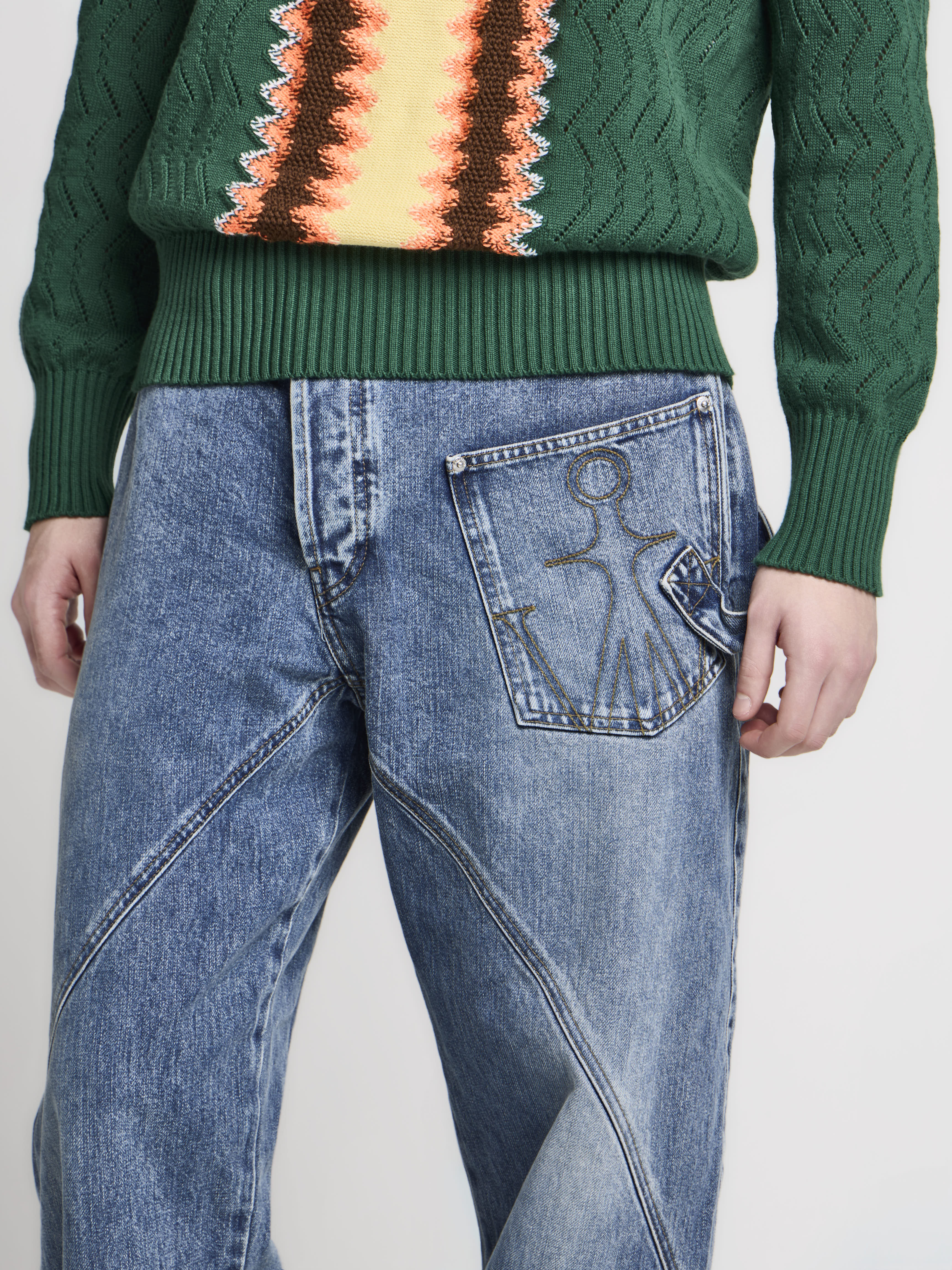 J.W.Anderson Twisted Workwear Jeans Mid Blue Denim