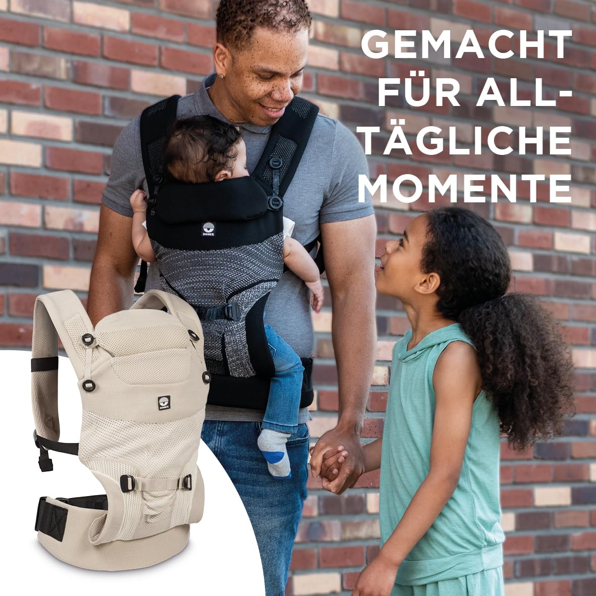 Dooky Carrier Terra Nova Babytrage Schwarz 0-3 Jahre bis 15 kg