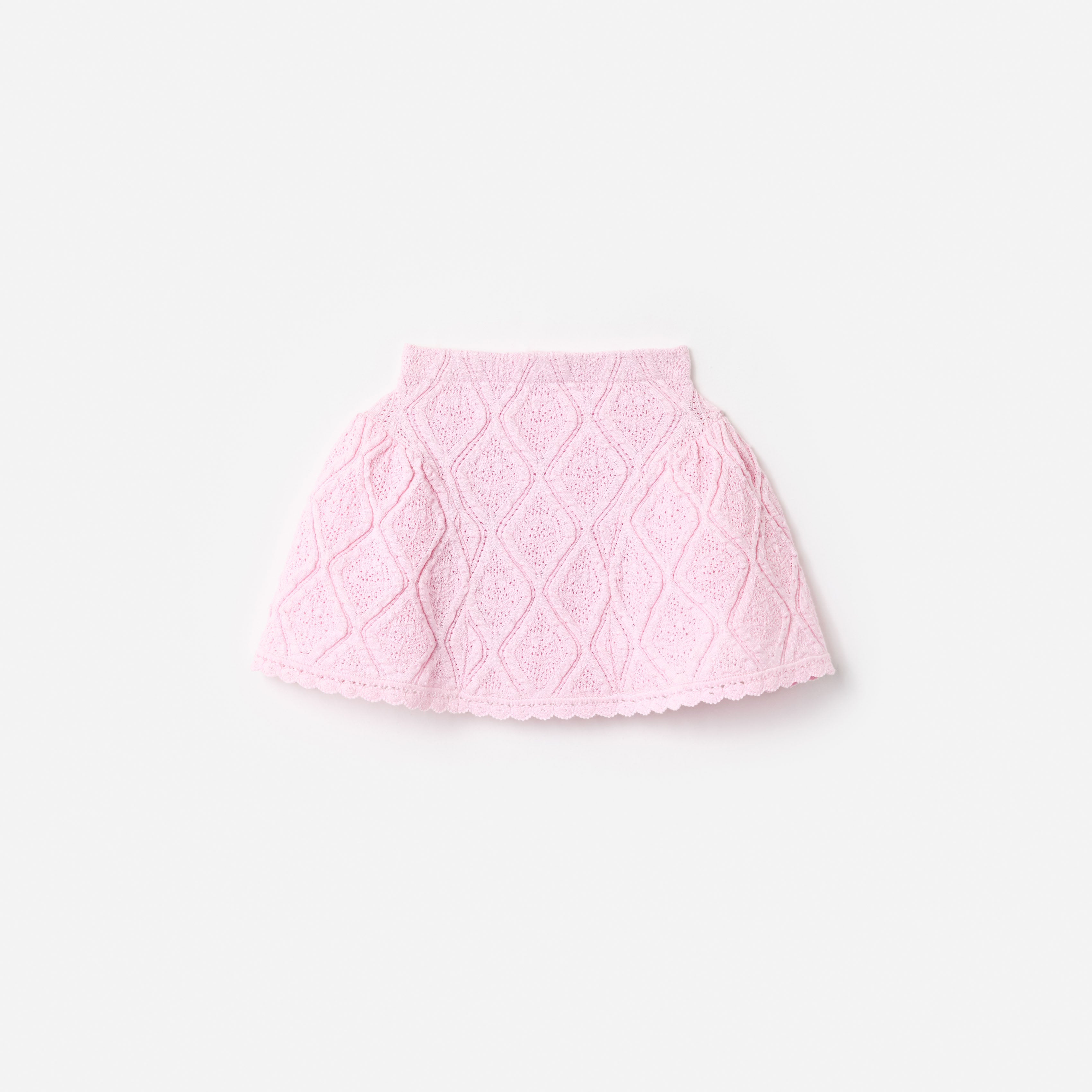 Self Portrait Bottoms Lace Bow Knit Skirt Pink Kinder