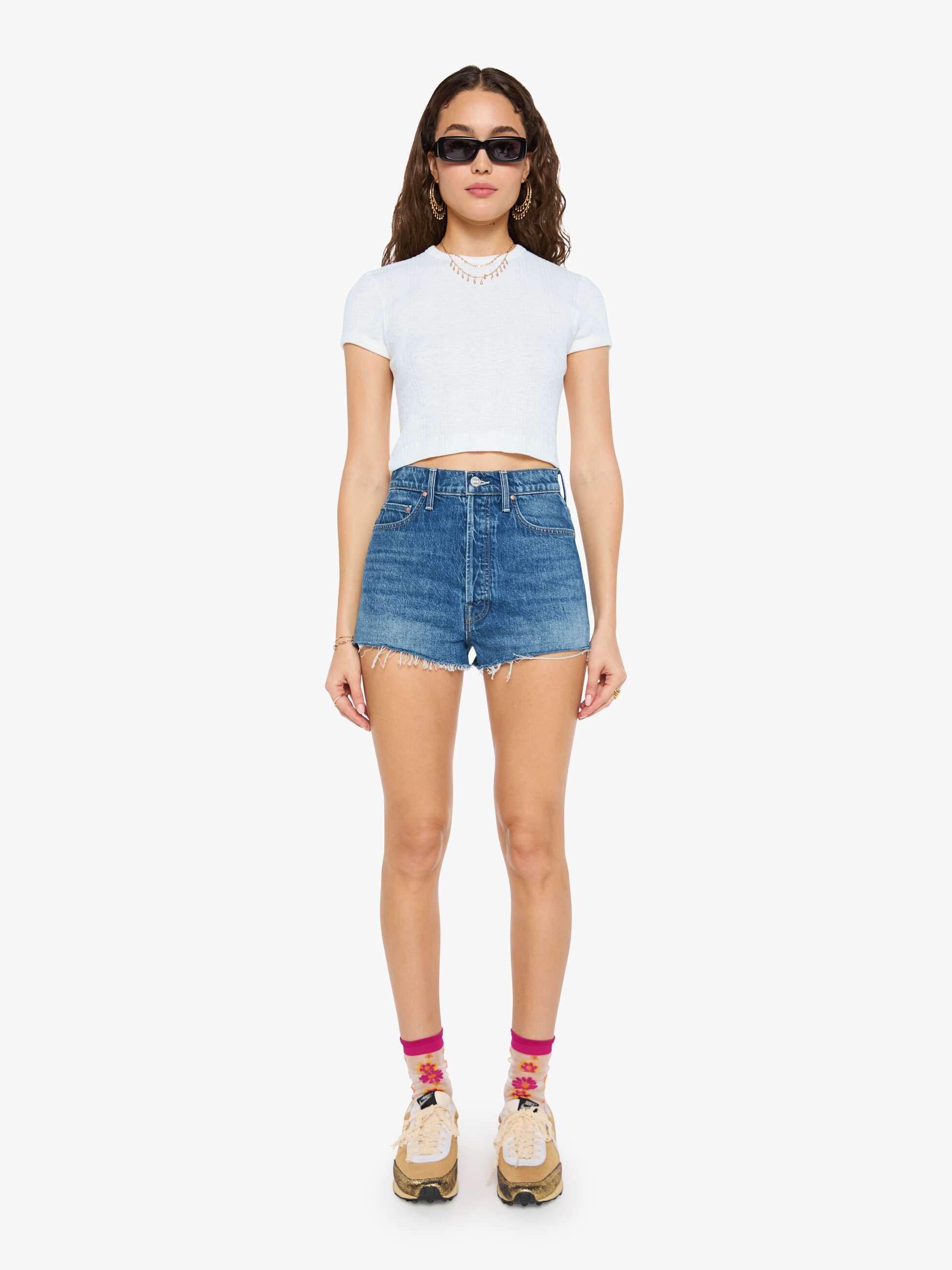 Mother The Tune Up Short Shorts Green Thumb Kirschen 27