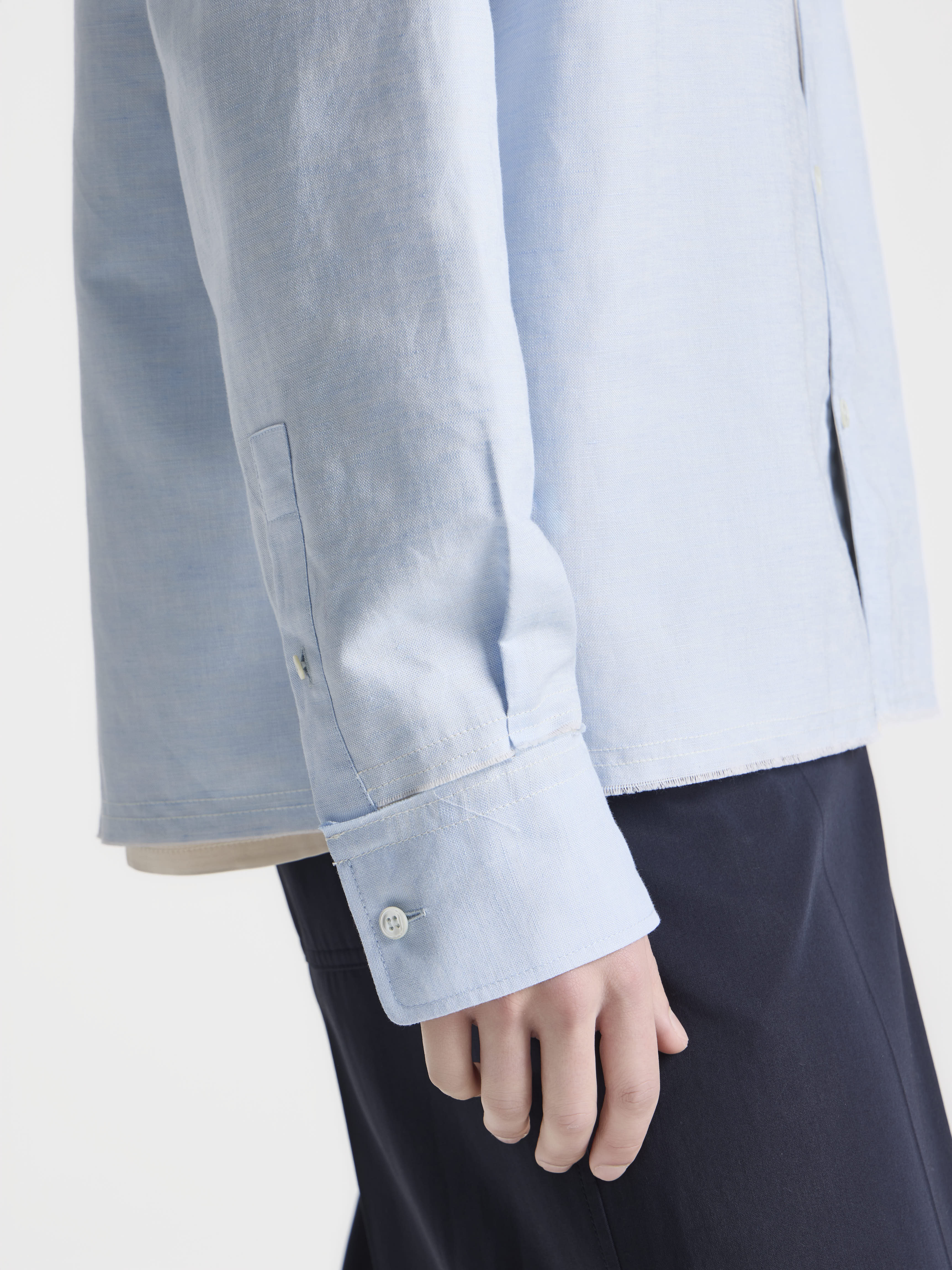 J.W.Anderson Raw Edge Shirt Hemd Hellblau Herren Leinen