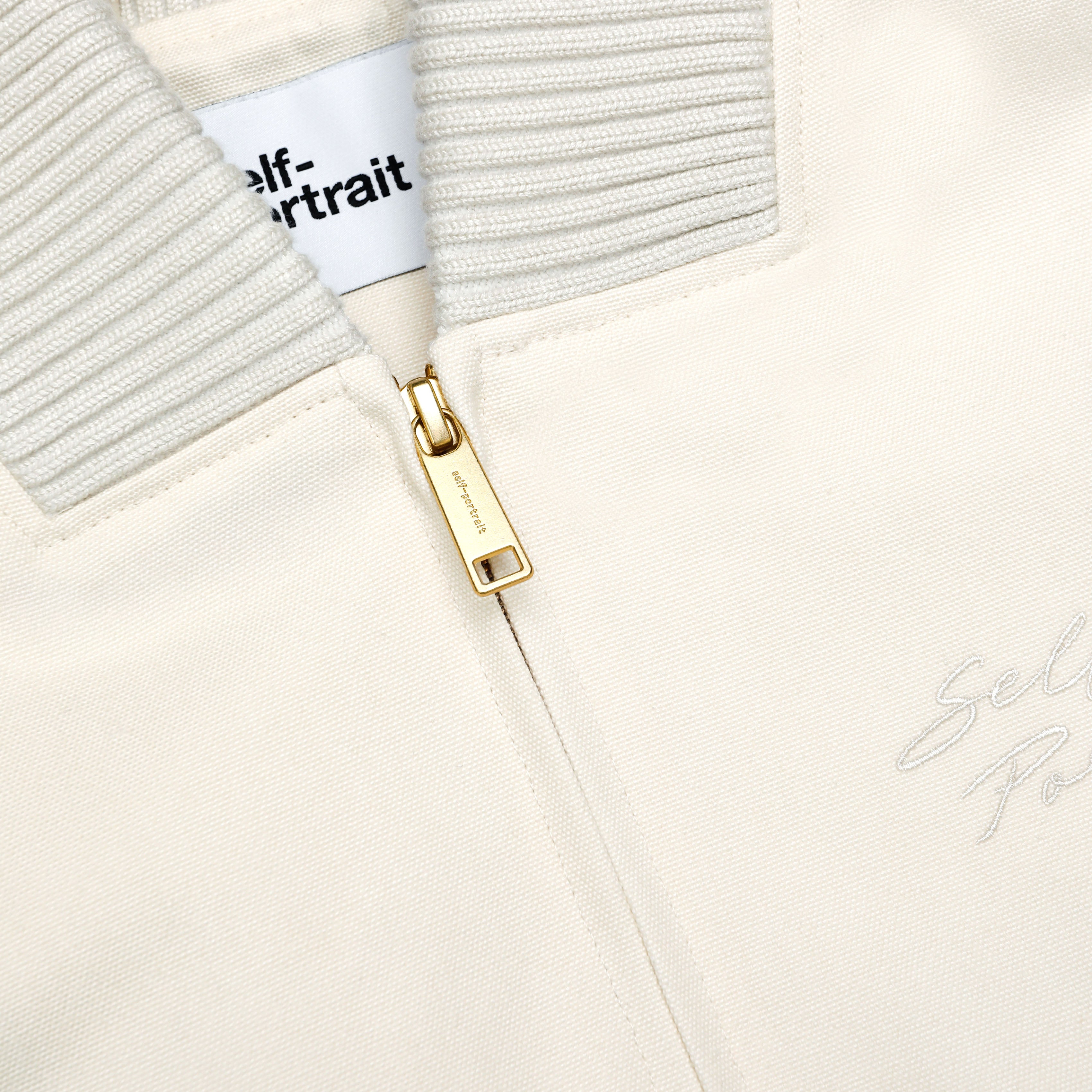 Self Portrait Cream Cotton Canvas Jacket Jacke UK 8