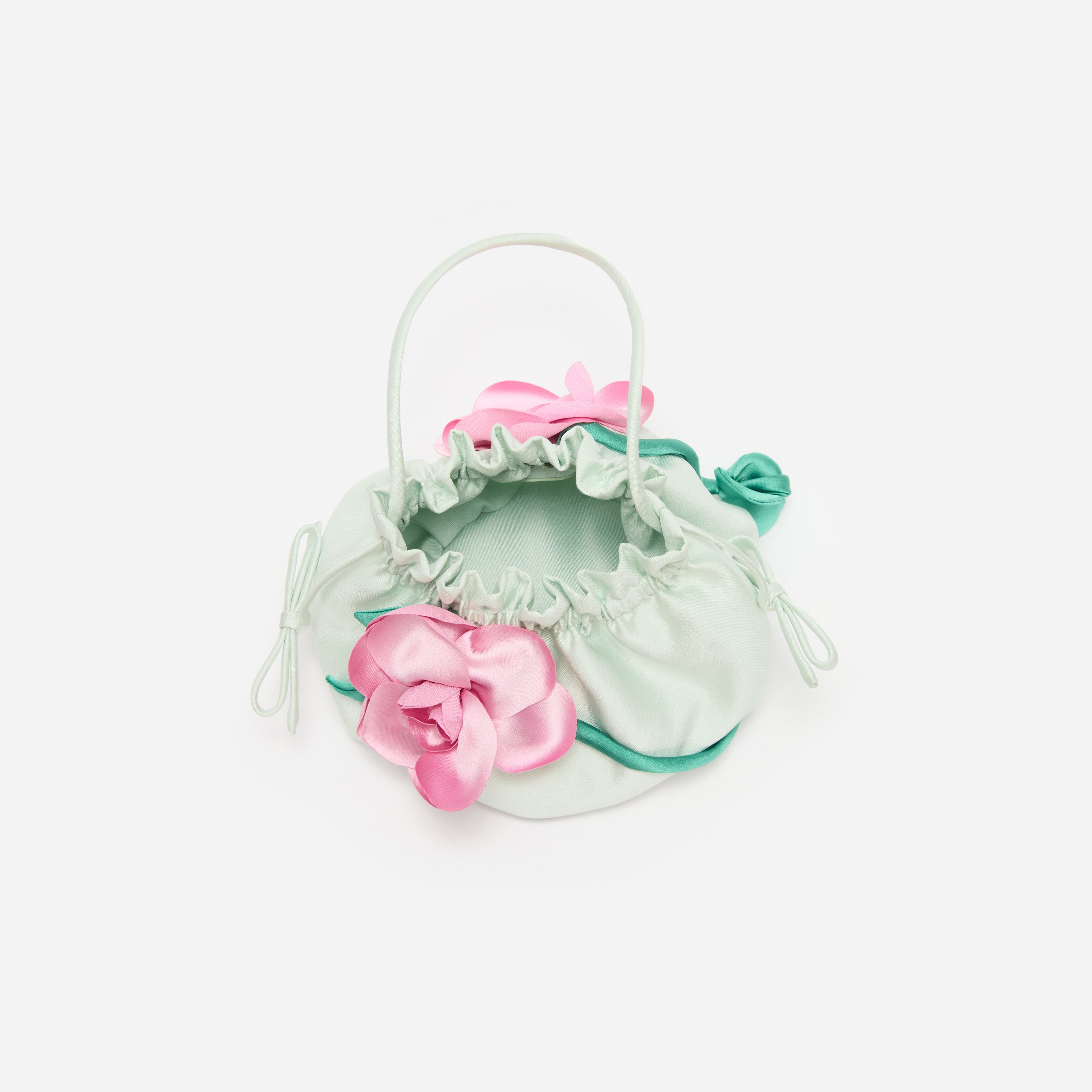 Self Portrait Kinder Tasche Mint Taffeta 3D Blume