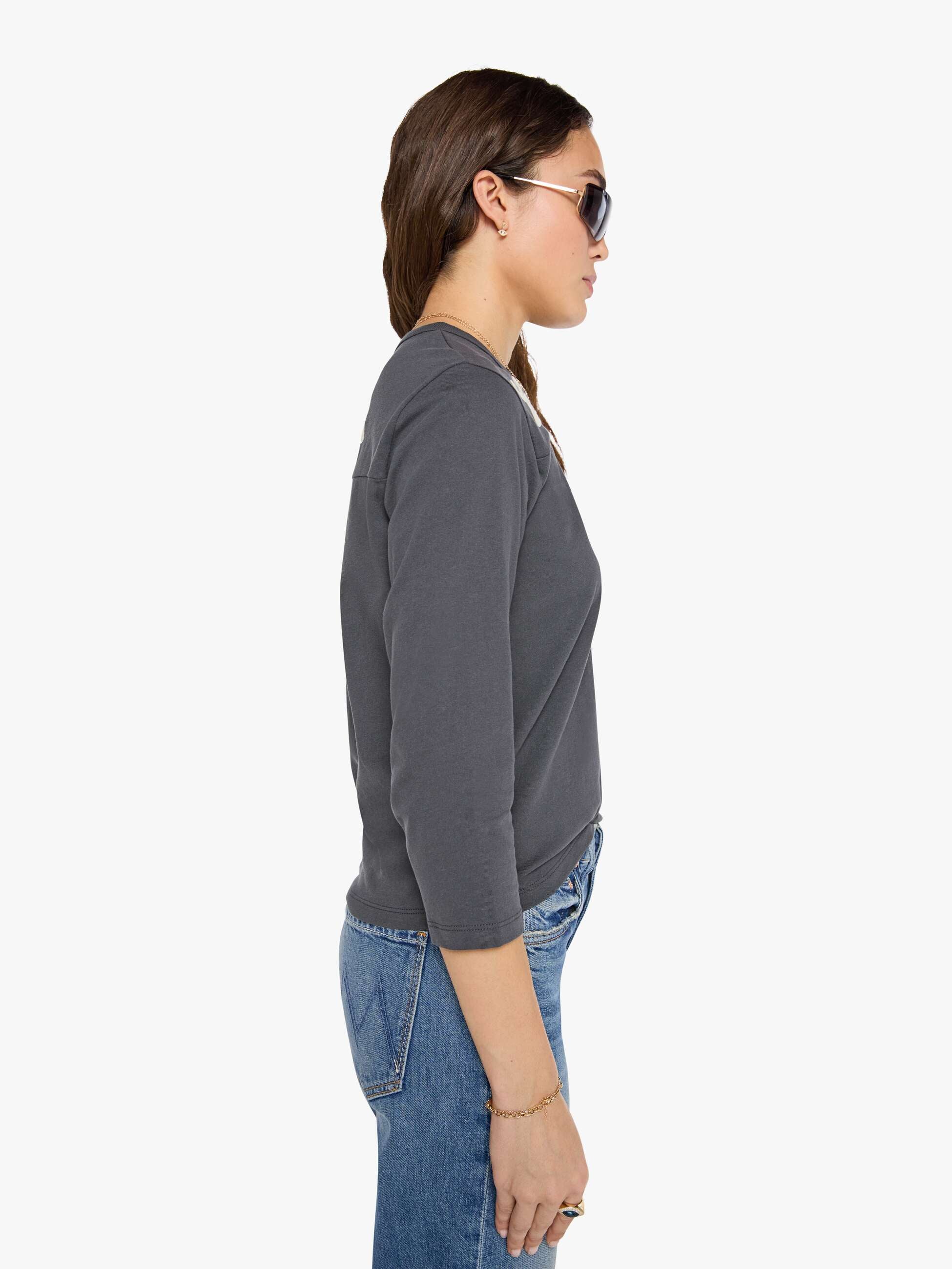 Mother Third Quarter T-Shirt Faded Black 3/4-Arm