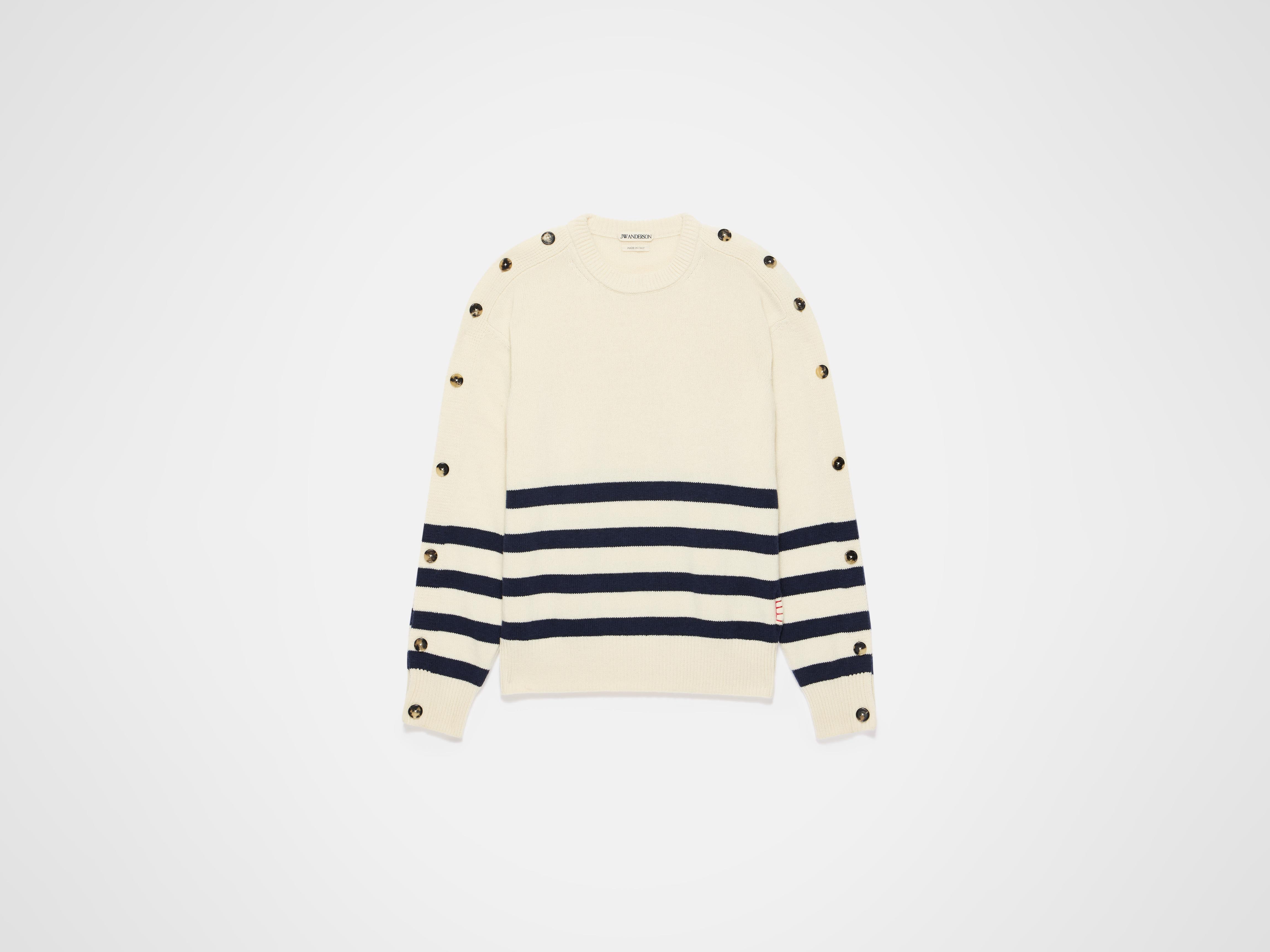 J.W.Anderson Knitwear Breton Jumper Pullover Ivory Herren