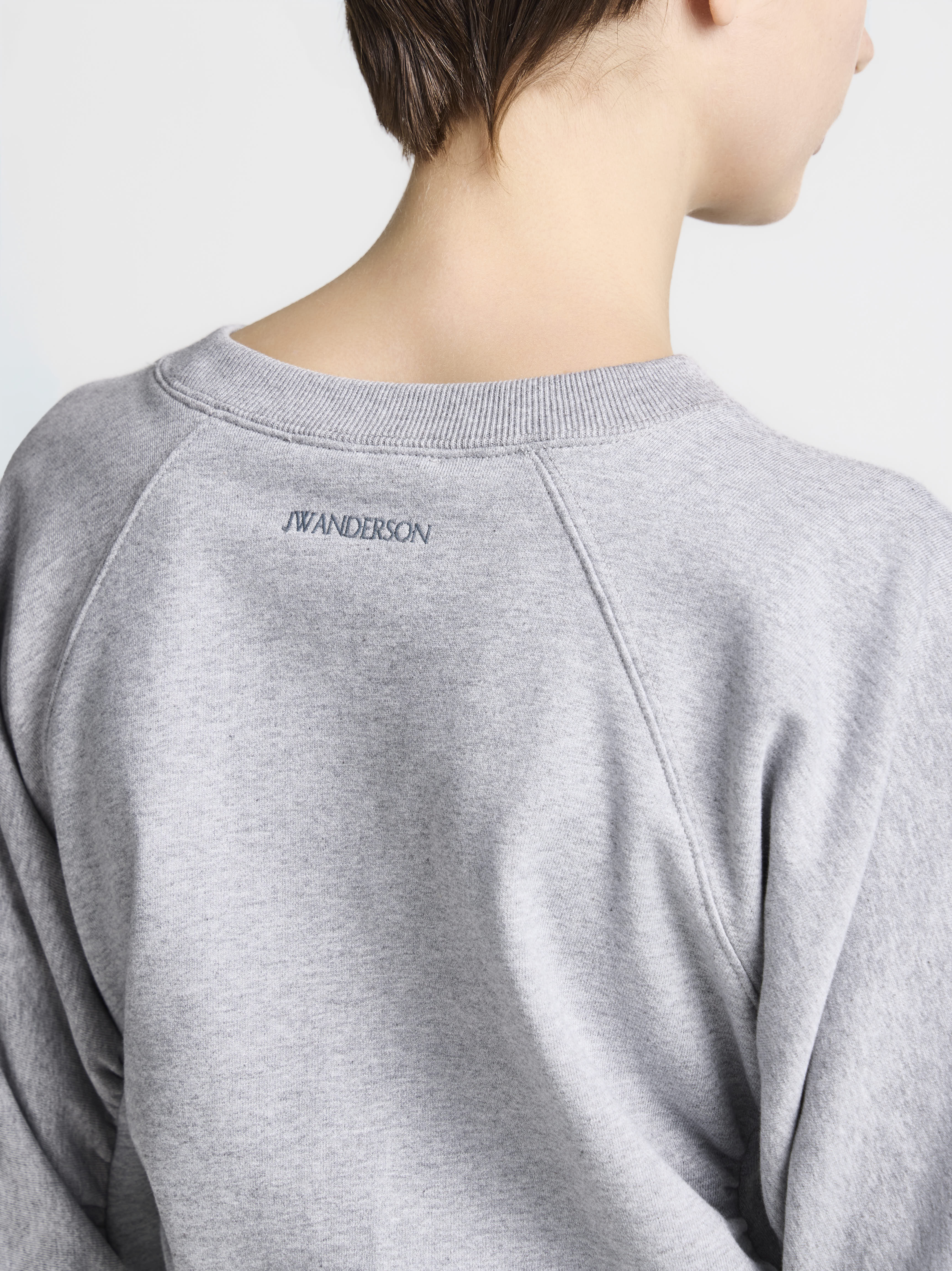 J.W.Anderson Ruched Sleeve Sweatshirt Grau Melange