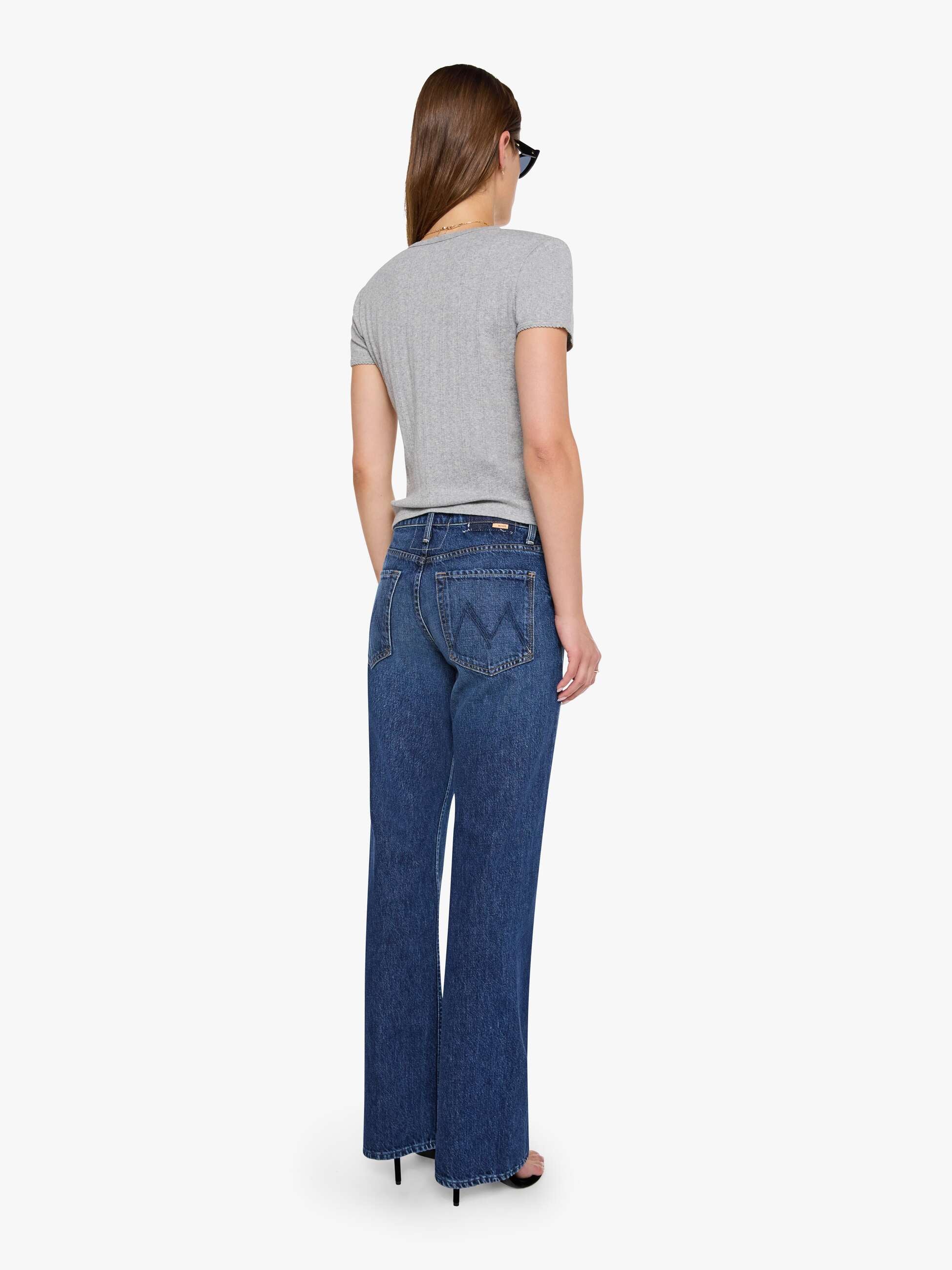Mother The Bookie Twist Sneak Damenjeans Dunkelblau
