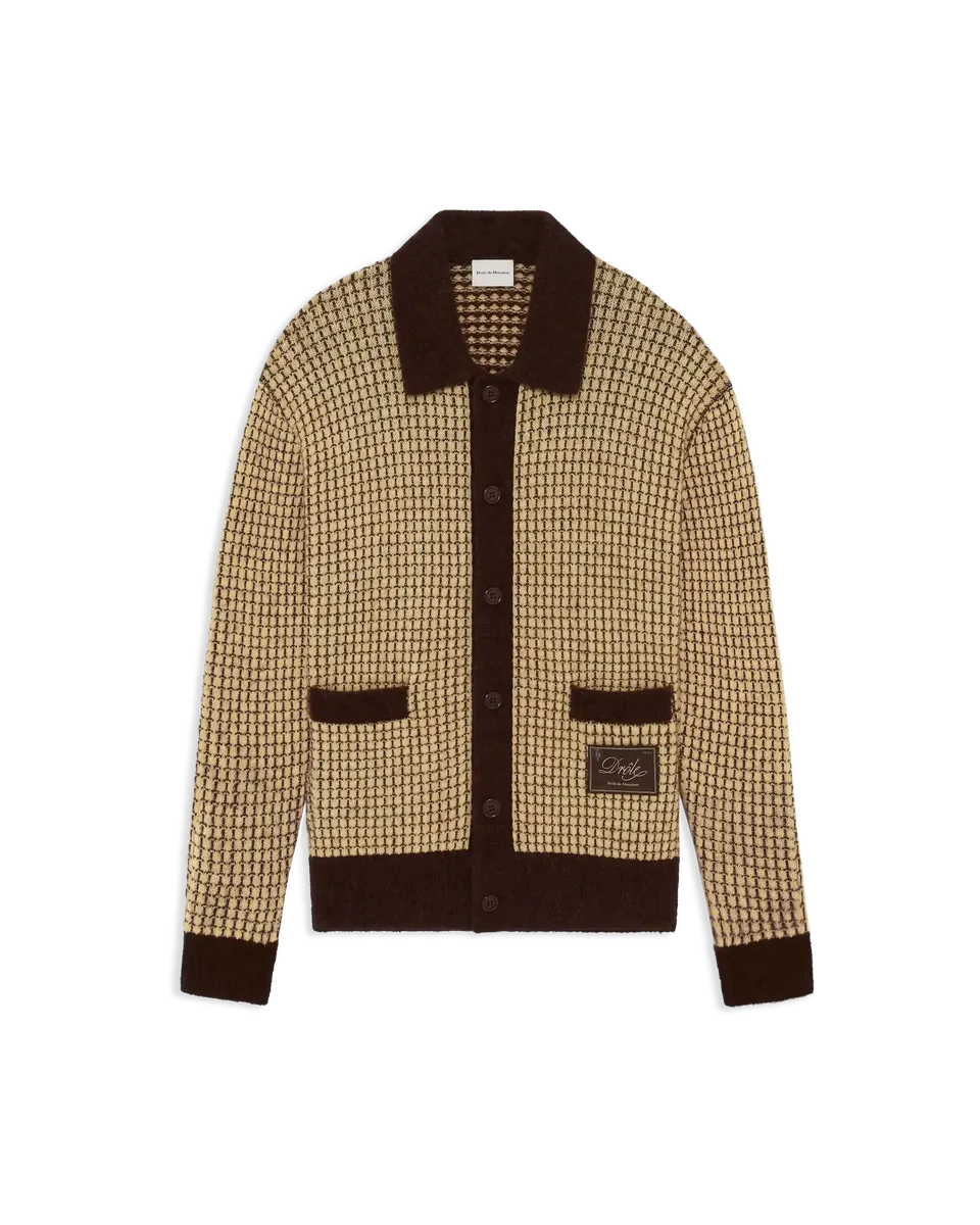 Drôle De Monsieur Cardigans M-CA191 Strickjacke Gelb Wolle
