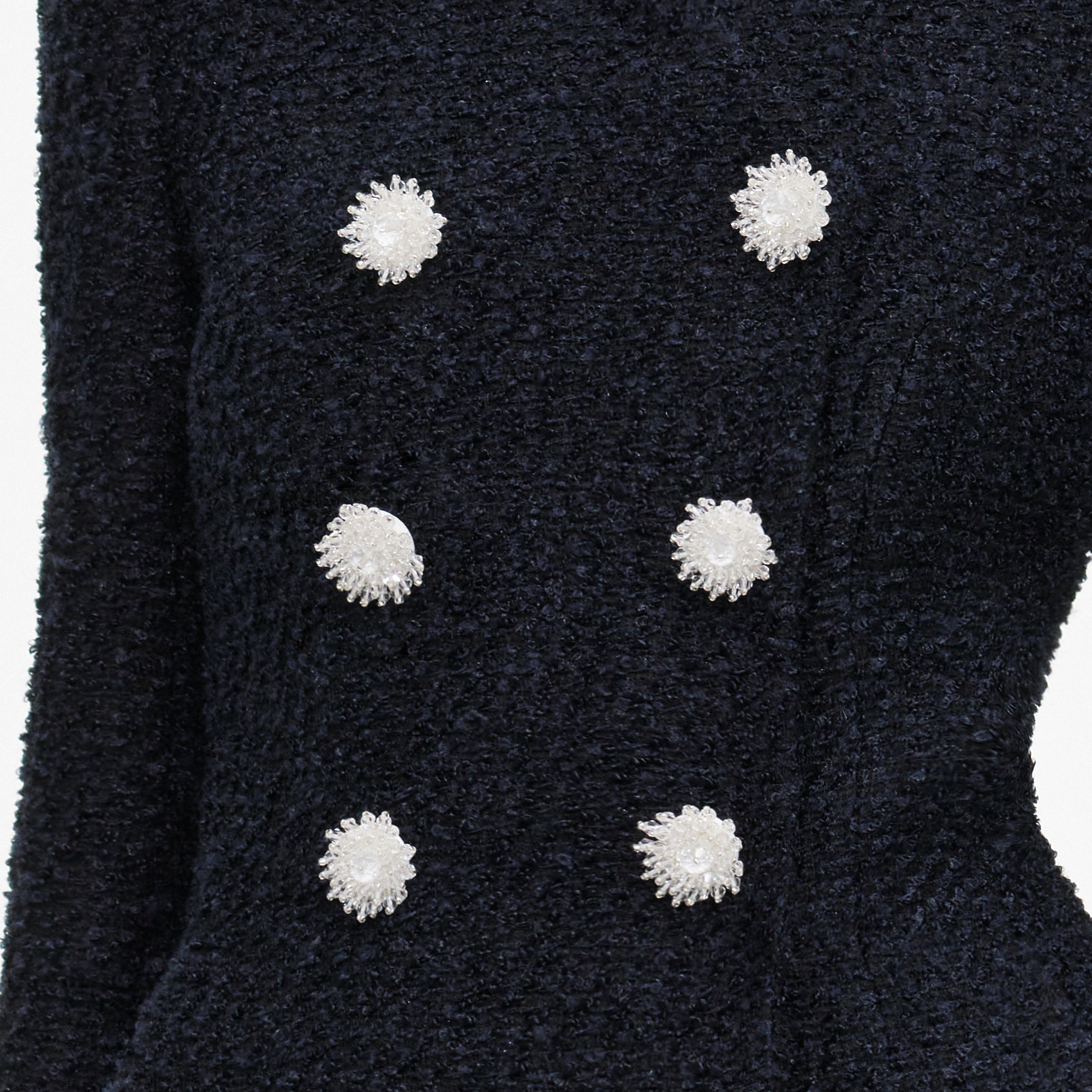 Self Portrait Navy Boucle Jacket Jacke Navy tailliert