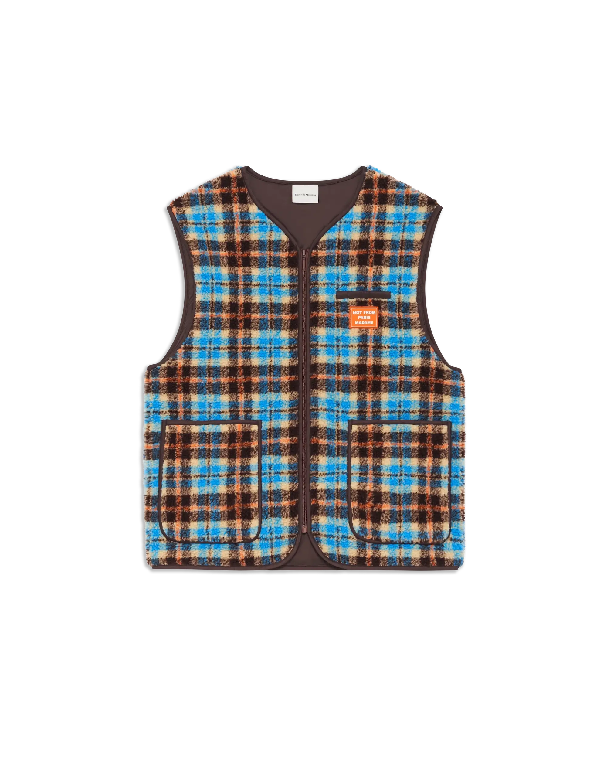 Drôle De Monsieur Sherpa Checked Weste Multicolor Polyester