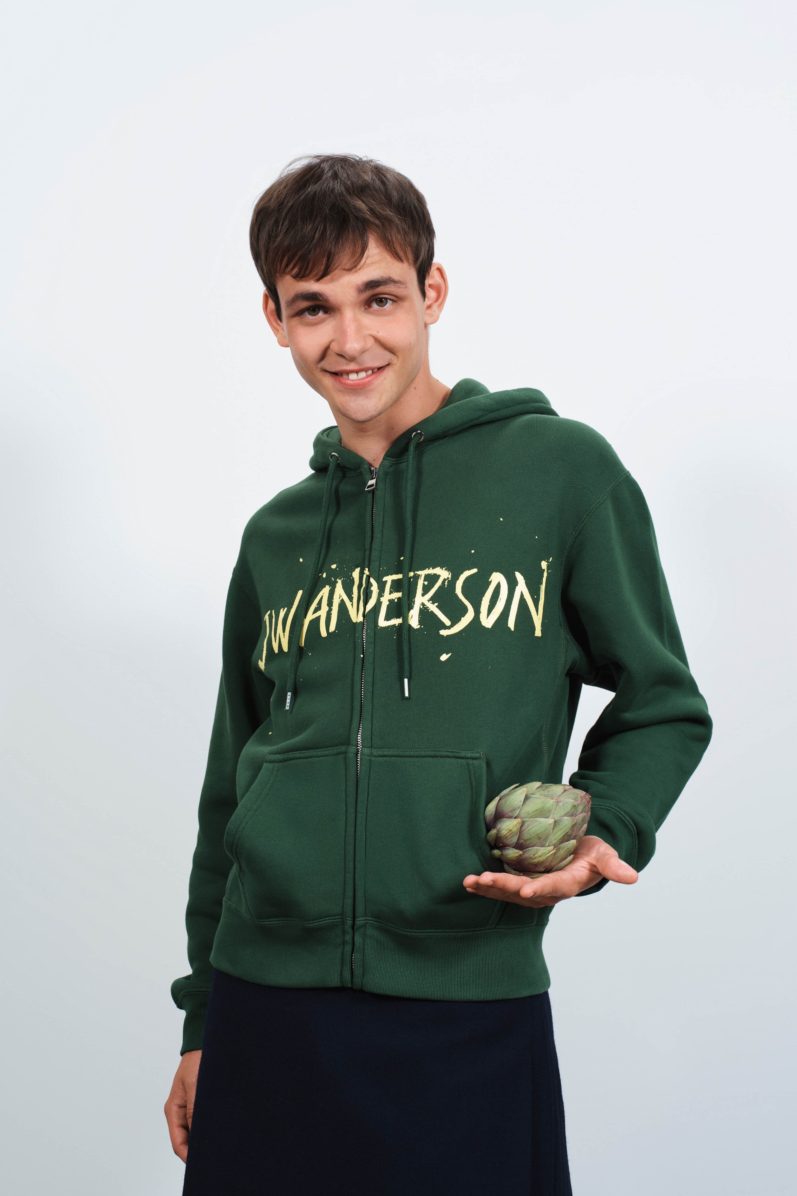 J.W. Anderson Zip Hoodie Herren Grün Gr.M Print