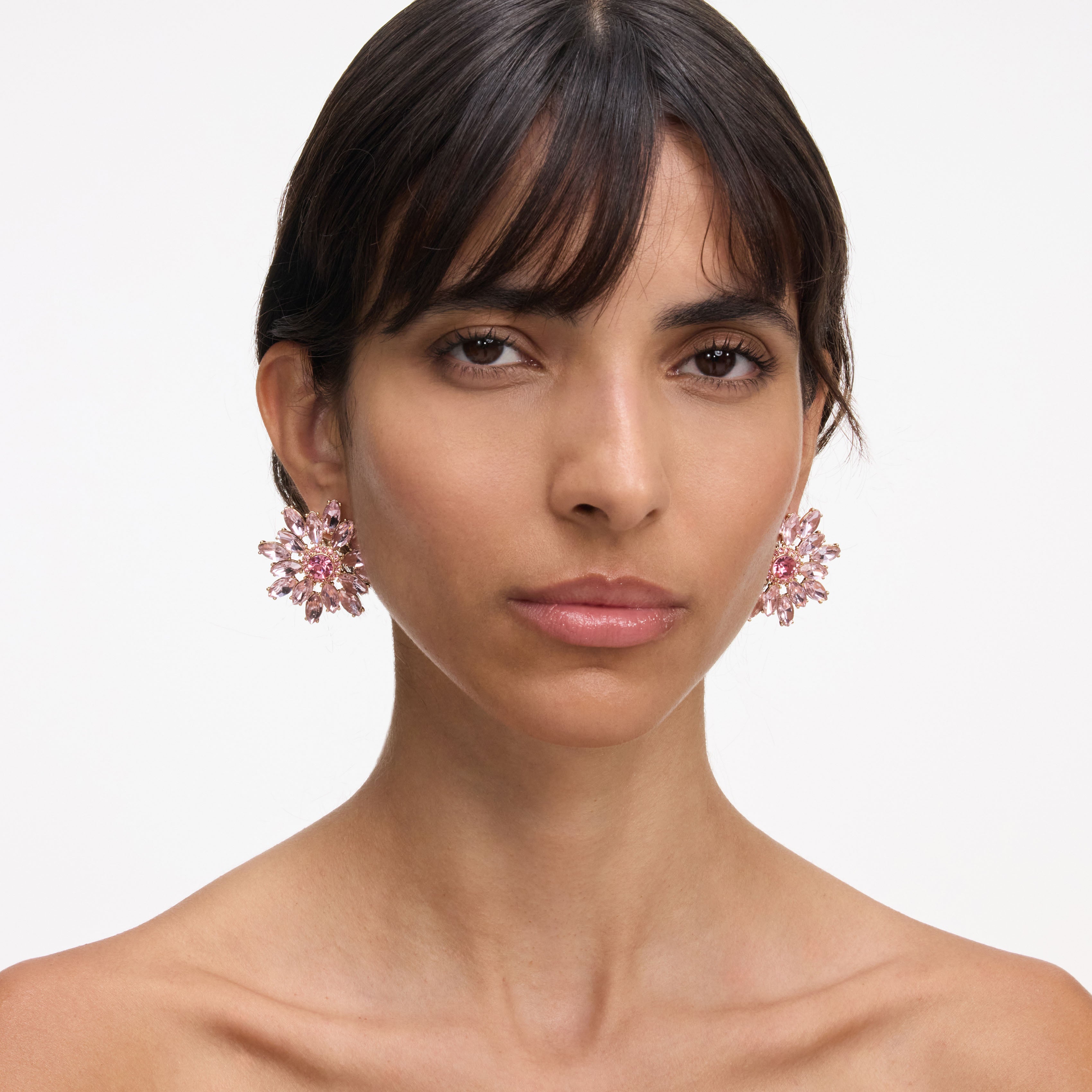 Self Portrait Pink Crystal Flower Earrings Ohrringe Pink