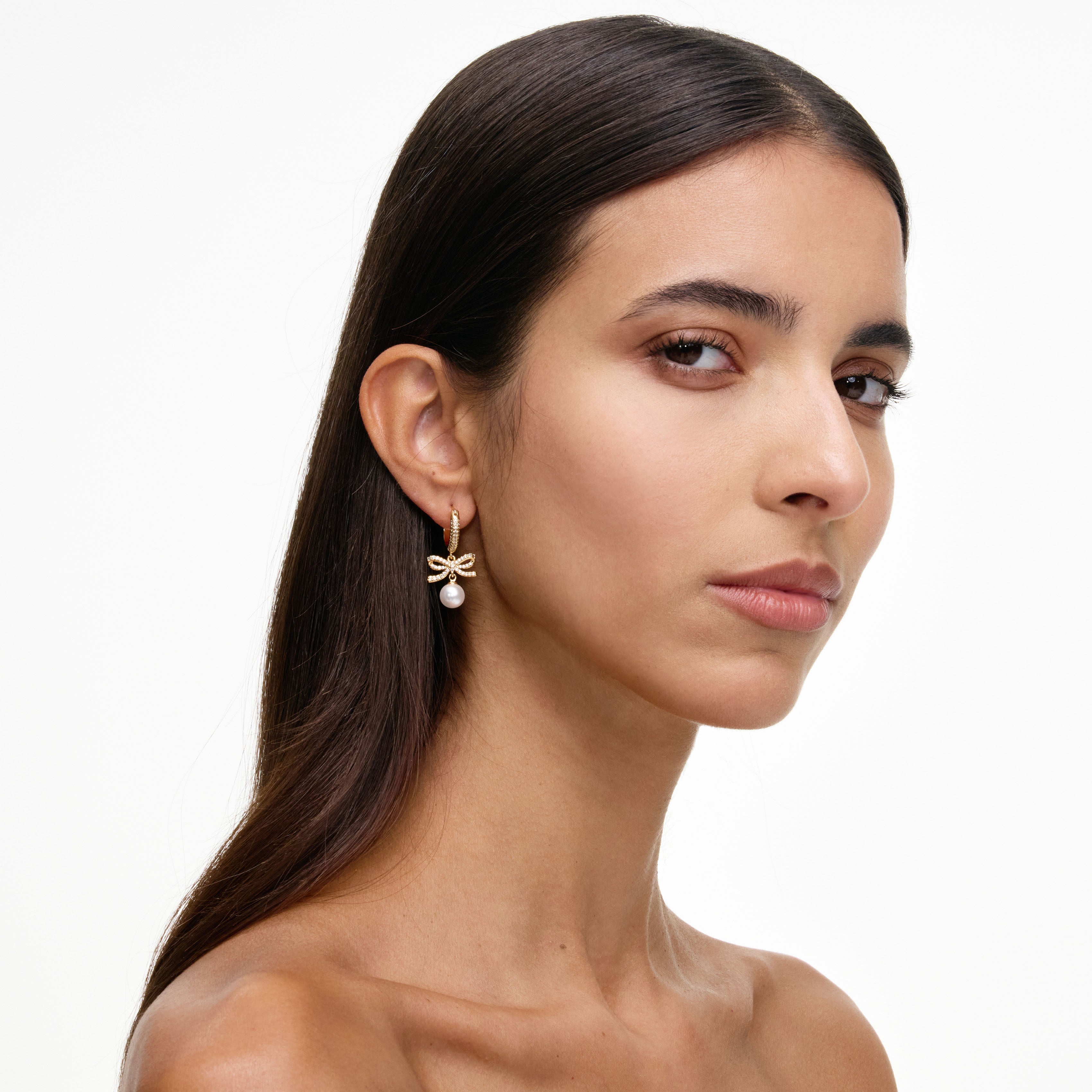 Self Portrait Gold Crystal Bow Pearl Creolen Gold One Size