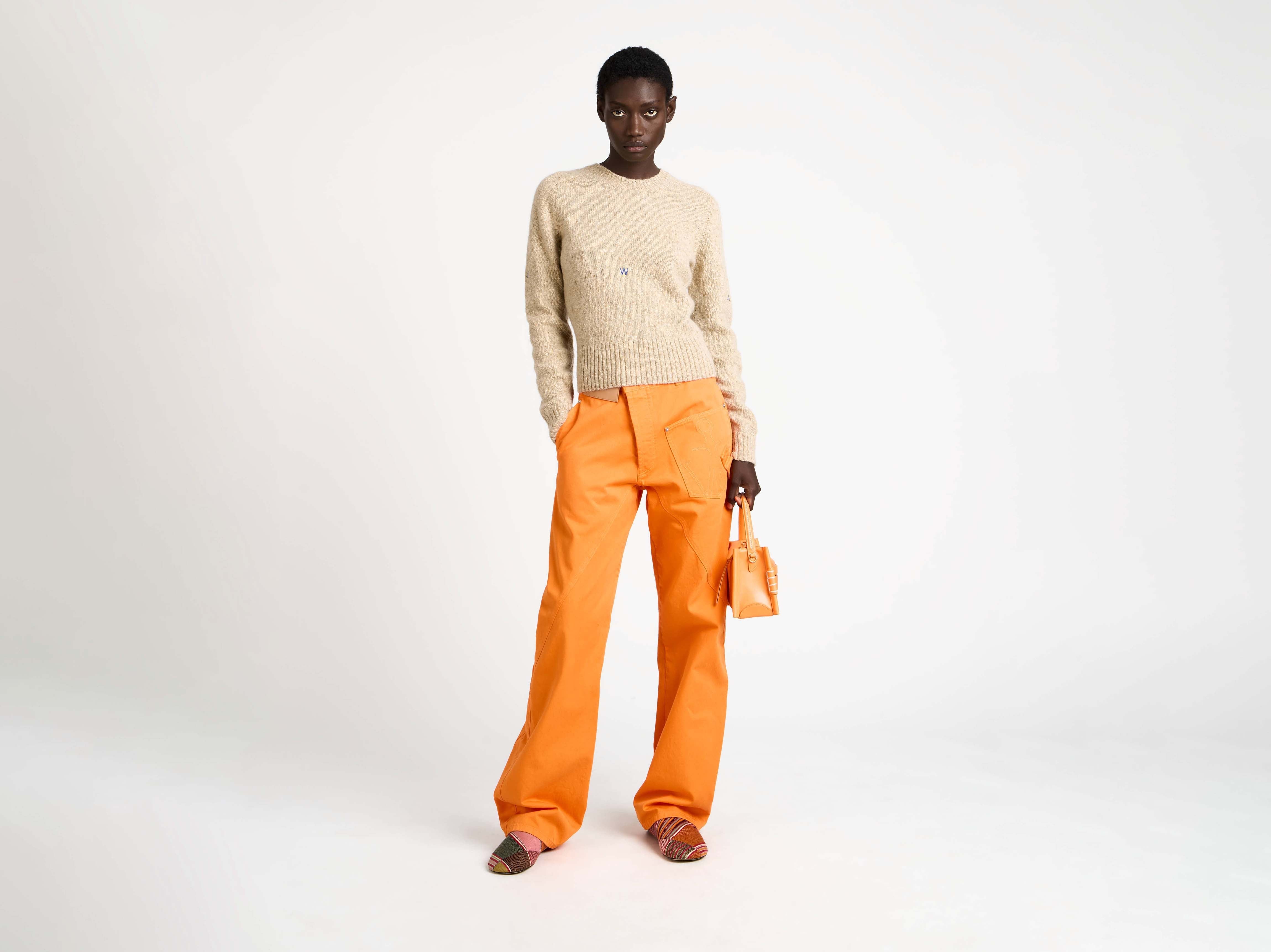 J.W.Anderson Twisted Workwear Denim Jeans Orange Damen