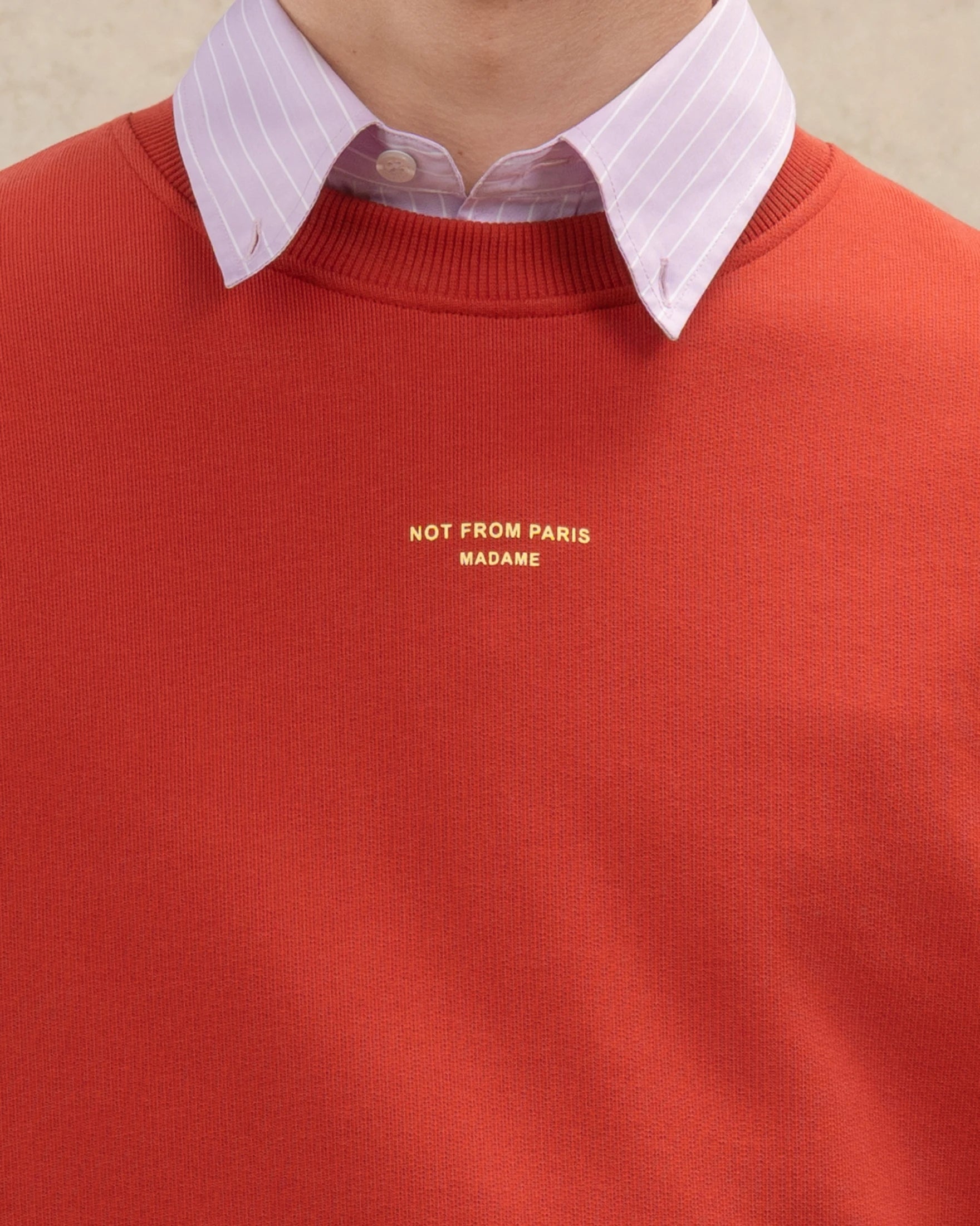 Drôle De Monsieur Sweatshirt Slogan Classique Sweatshirt Rot Baumwolle