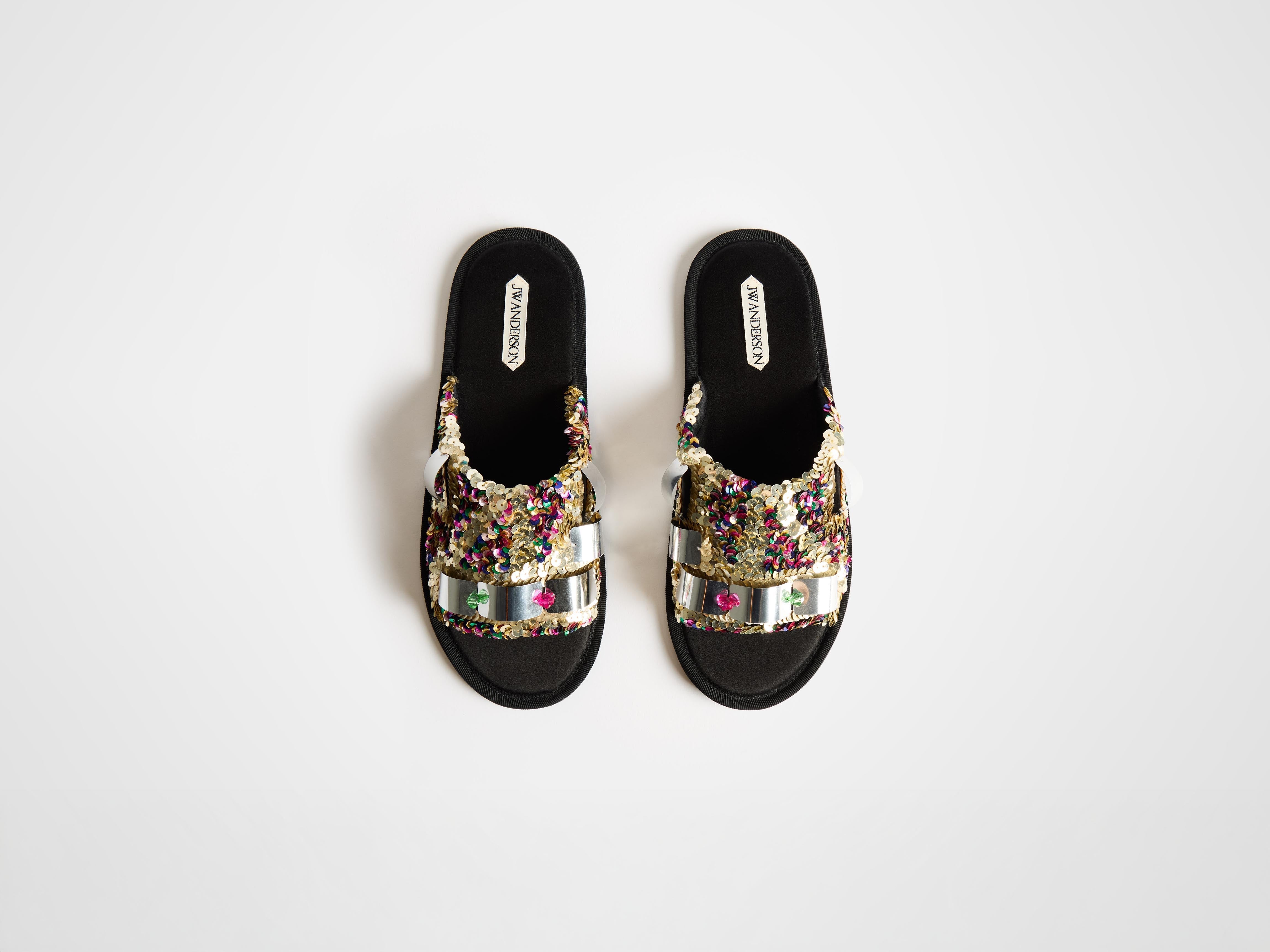 J.W.Anderson Open Toe Slides Pink-Multi Damen Pailletten