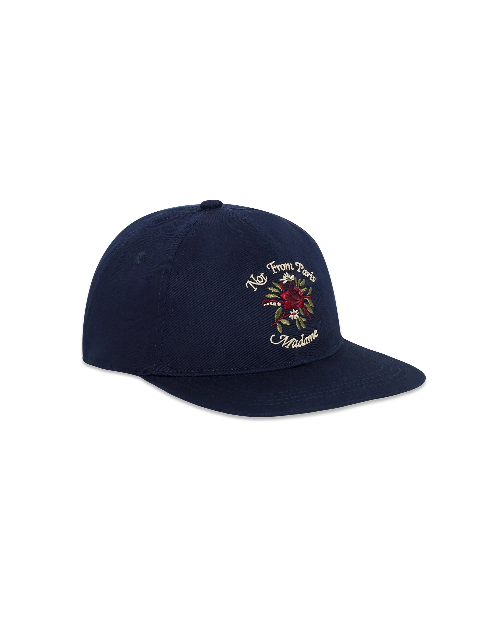 Drôle De Monsieur Slogan Rose Cap Navy Baumwolle