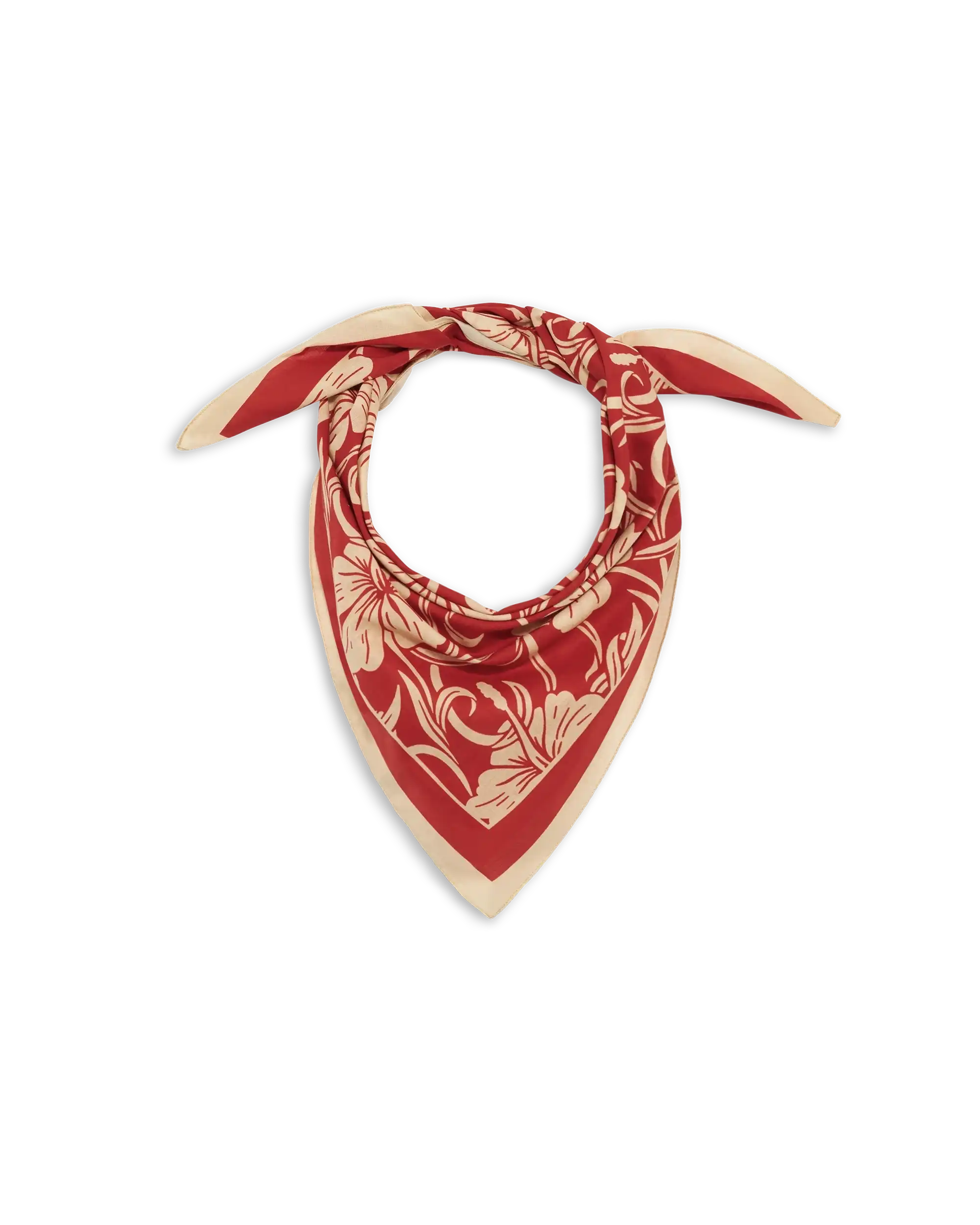 Drôle De Monsieur Hibiscus Foulard rot Baumwolle 60x60