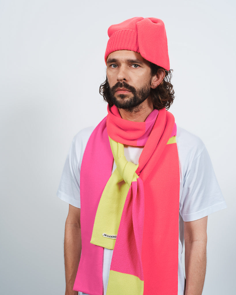 J.W.Anderson Knotted Beanie Mütze Neon Orange OS
