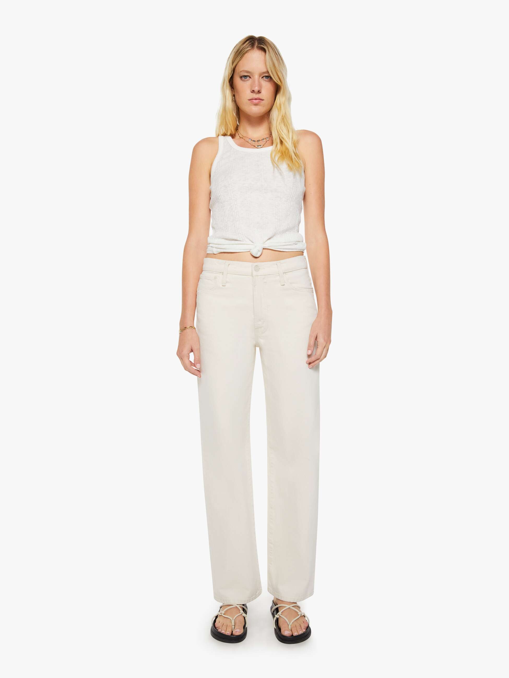 Mother The Dodger Skimp Natural Selection Jeans Weiß Relaxed