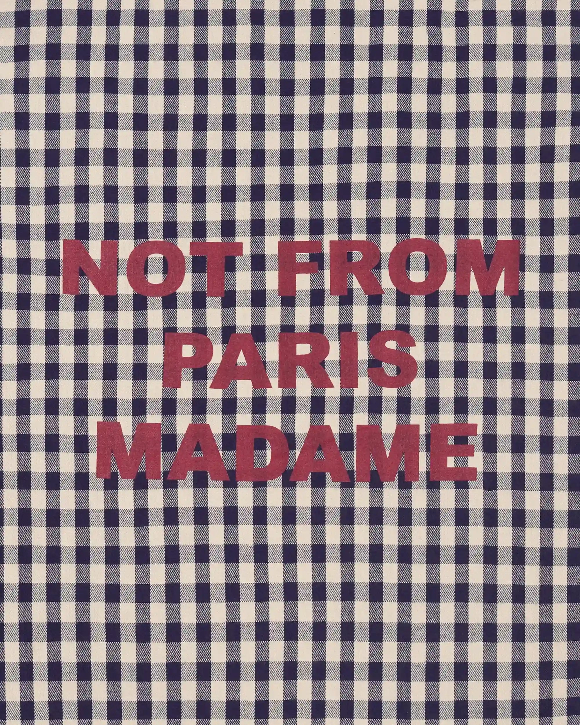 Drôle De Monsieur Check Overshirt Slogan Hemd Beige Baumwolle