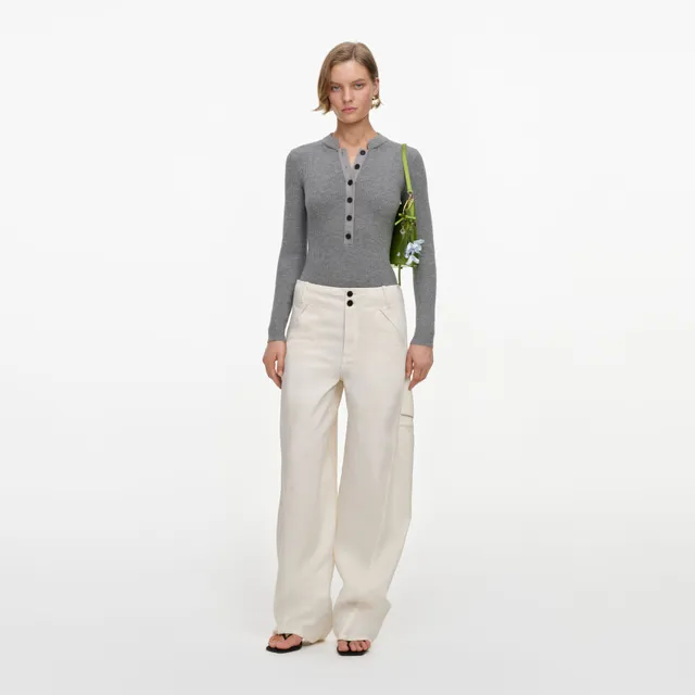 Self Portrait Cream Denim Pocket Hose Creme 27