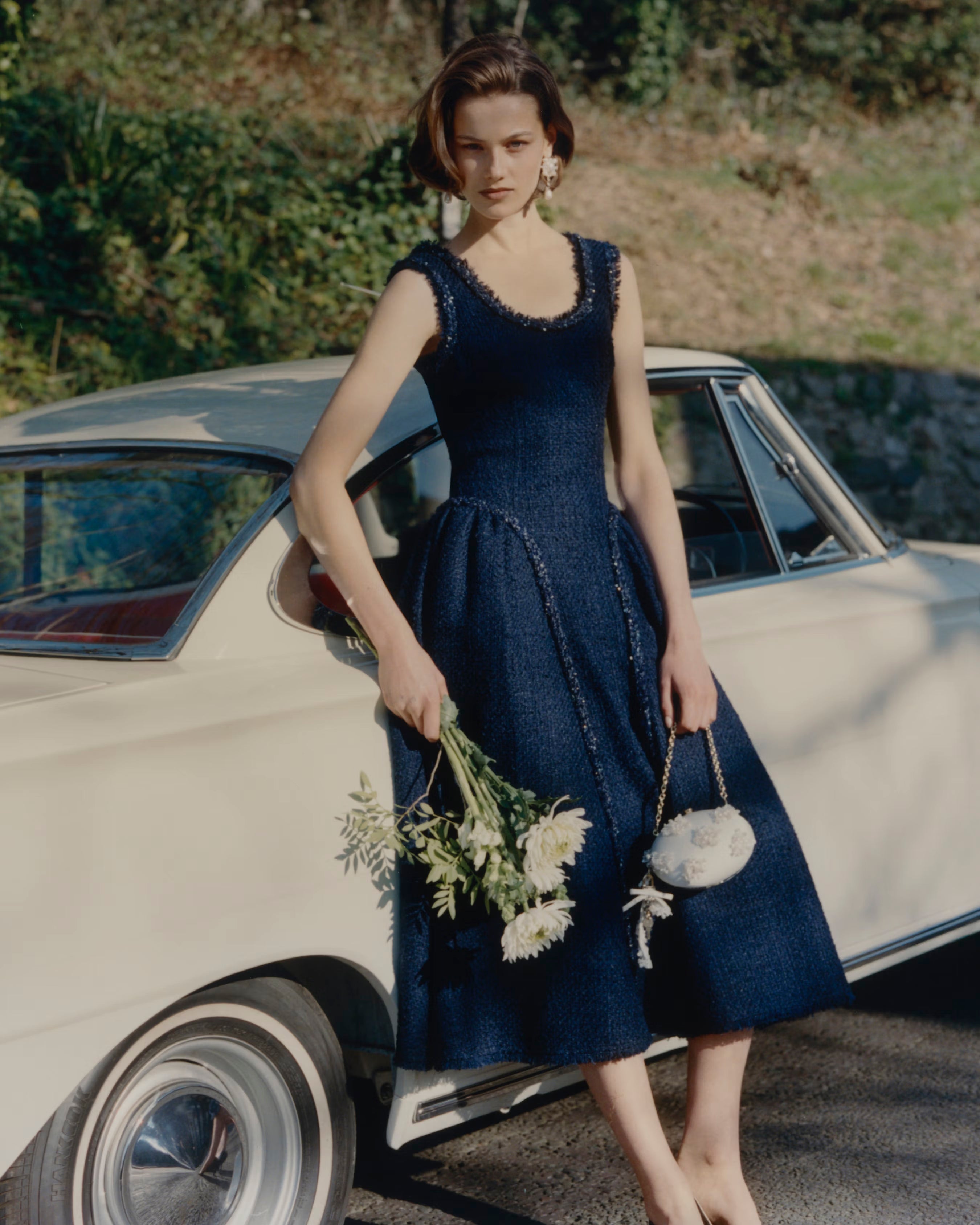 Self Portrait Navy Boucle Midikleid navy UK 6