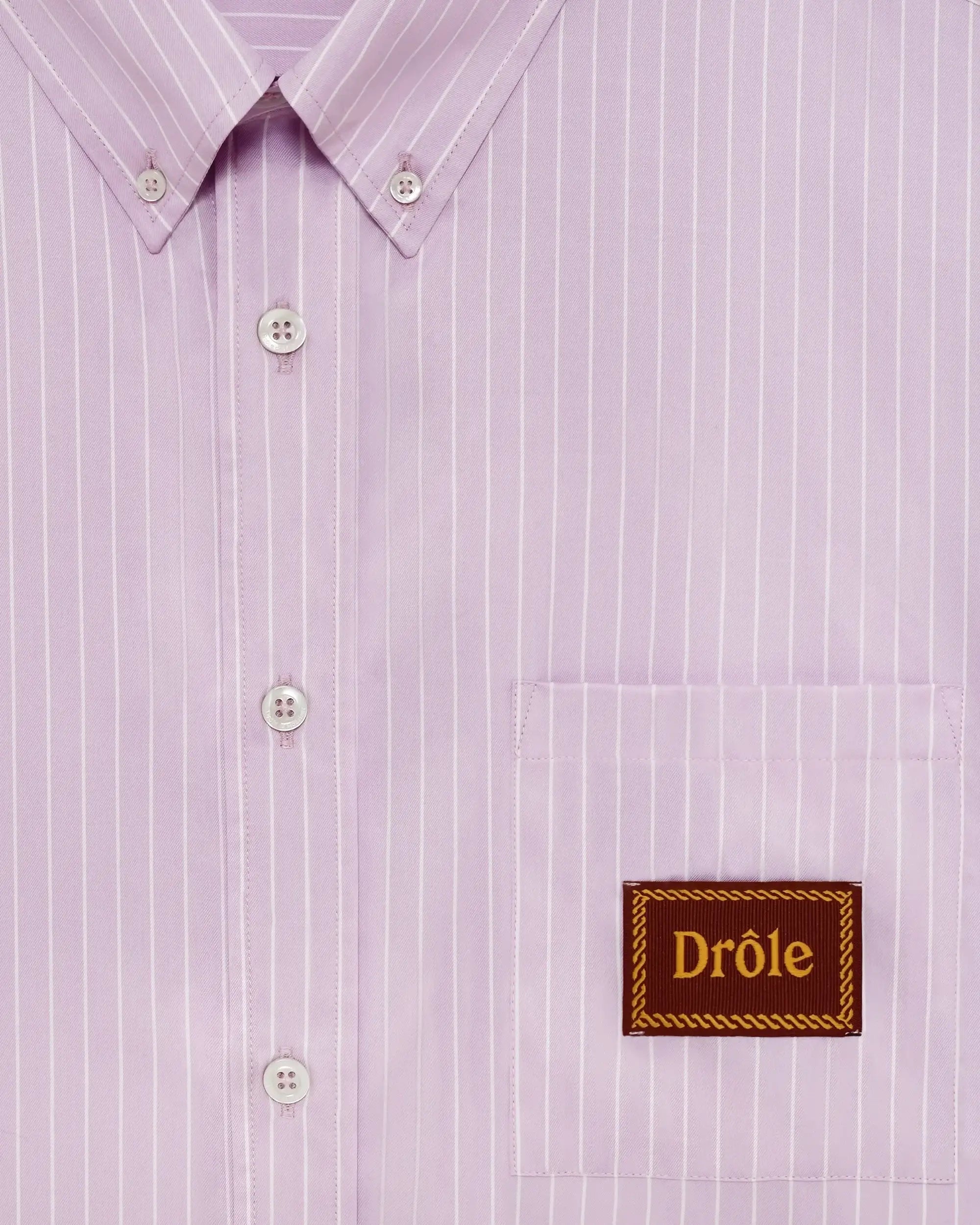 Drôle De Monsieur Chemise Rayée Hemd lavendel Baumwolle