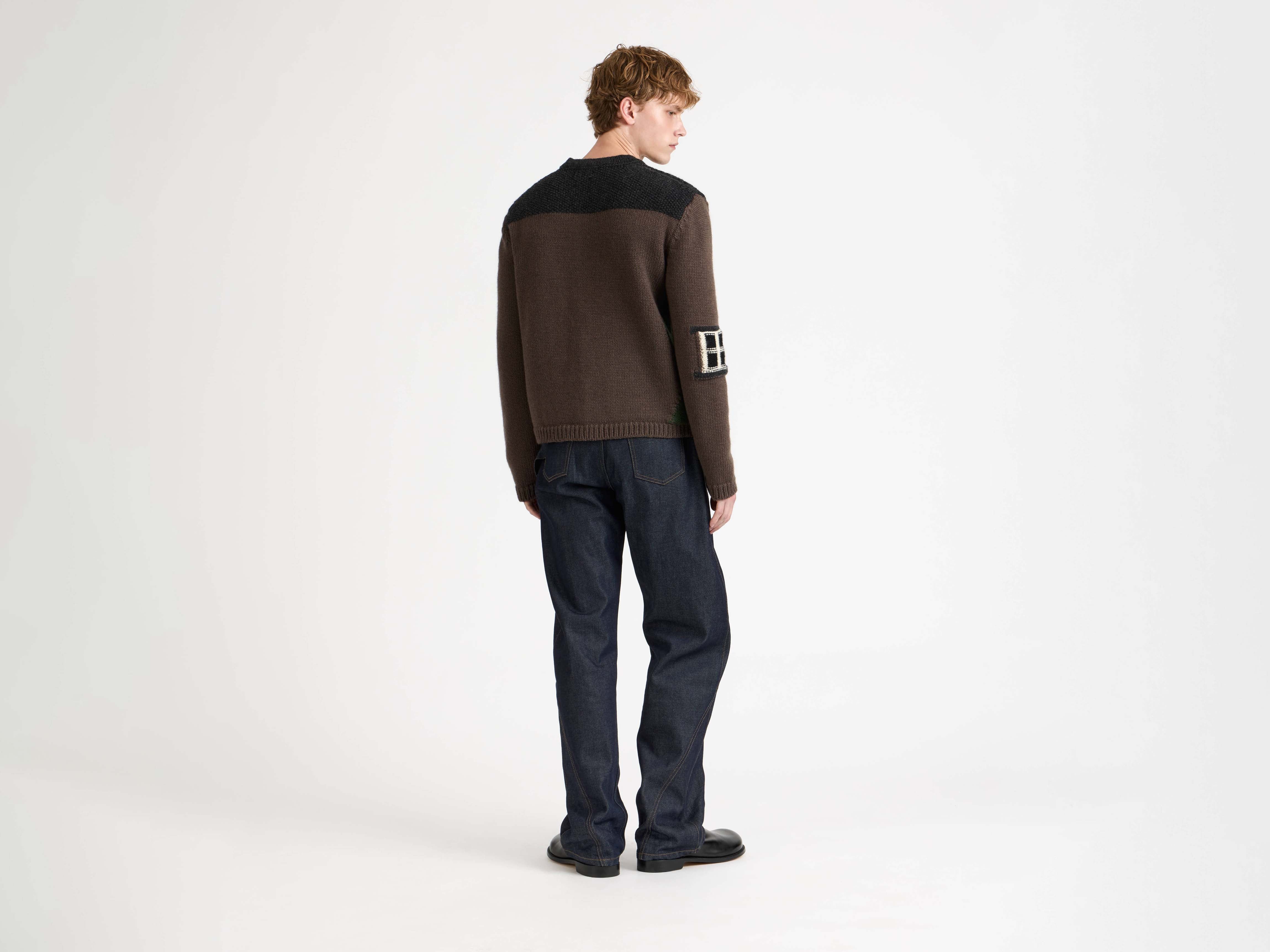 J.W.Anderson Knitwear House Polo Cardigan Chestnut Braun