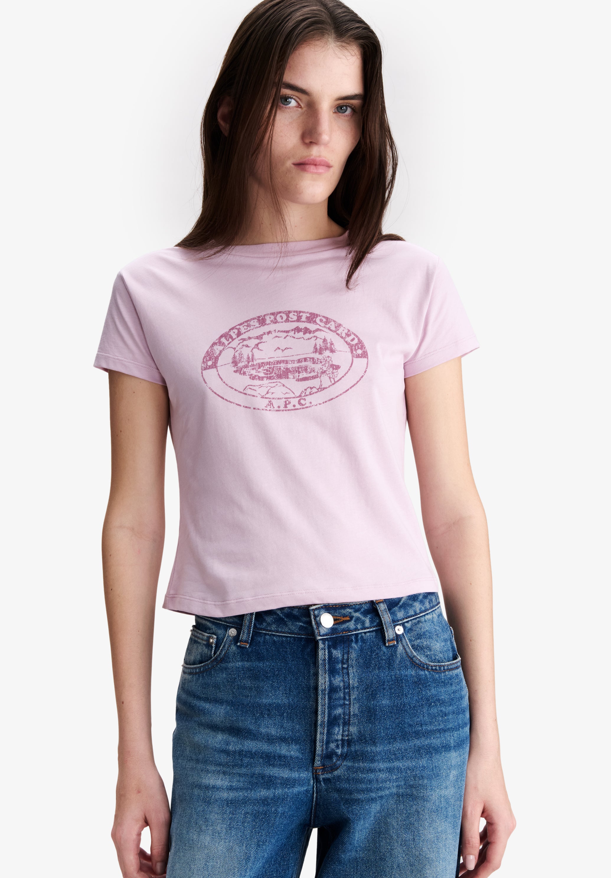 A.P.C. Camping T-Shirt rosa Bio-Baumwolle Vintage