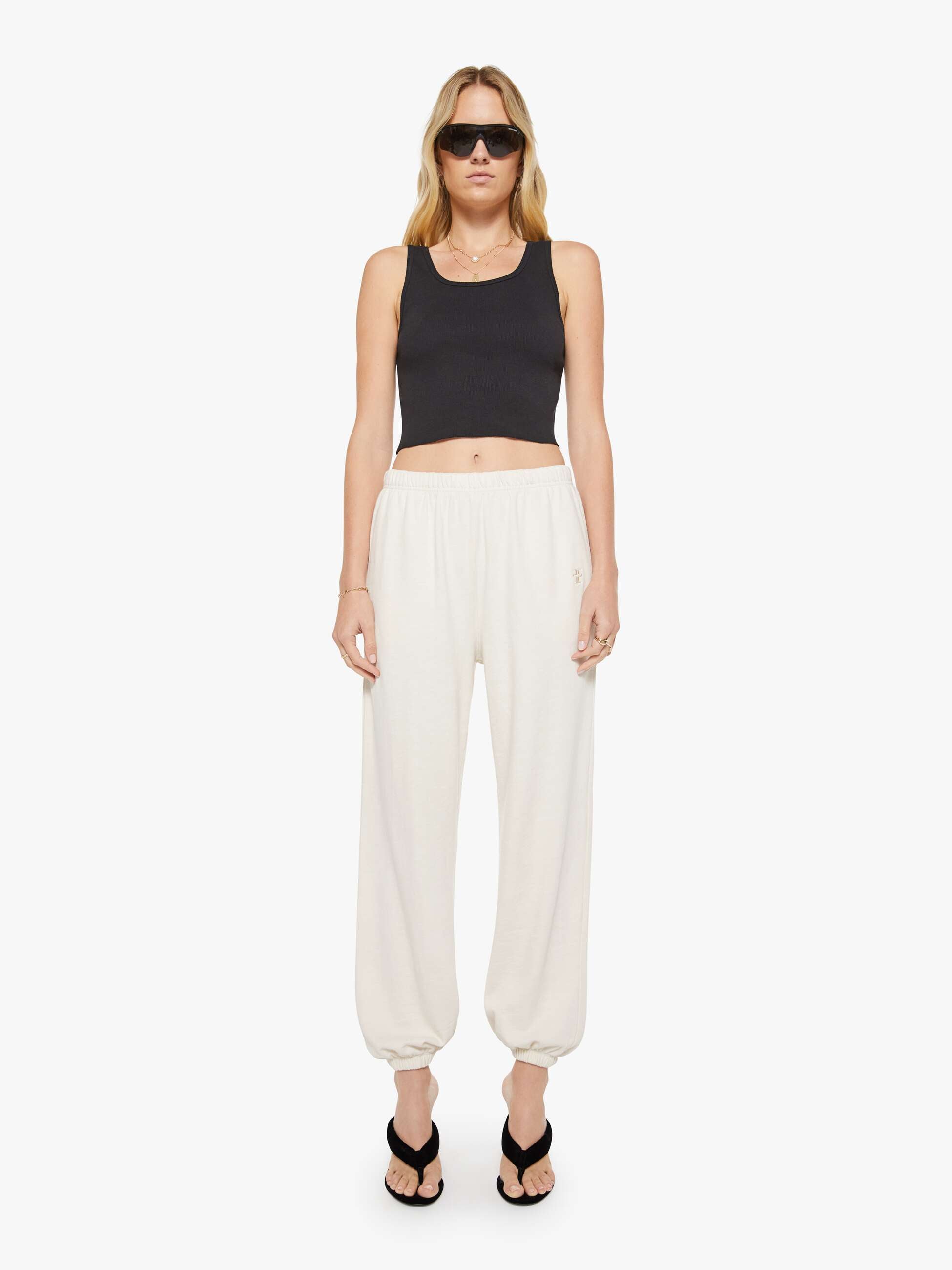 Mother Eterne Boyfriend Pocket Sweatpant Jogginghose Bone Baumwolle