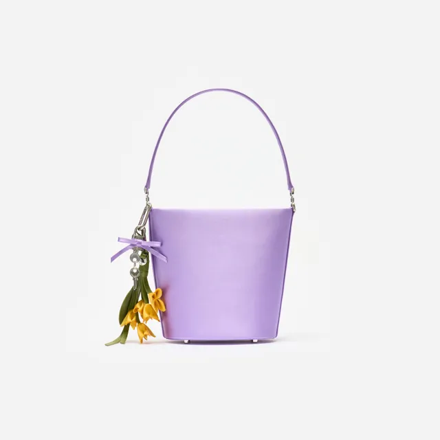 Self Portrait Lilac Satin Bucket Tasche Lila