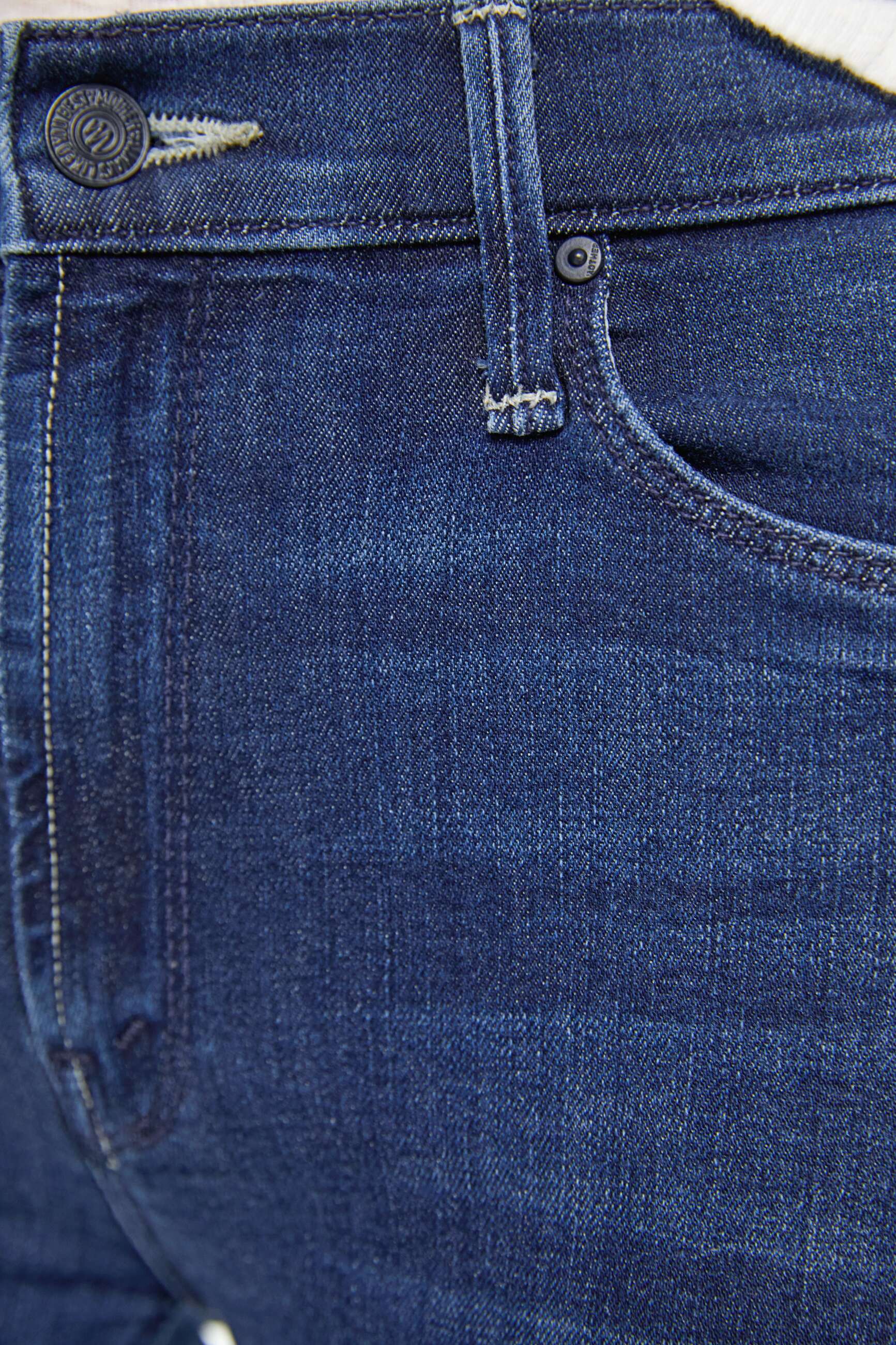 Mother The Mid Rise Dazzler Ankle Fray Jeans Dunkelblau