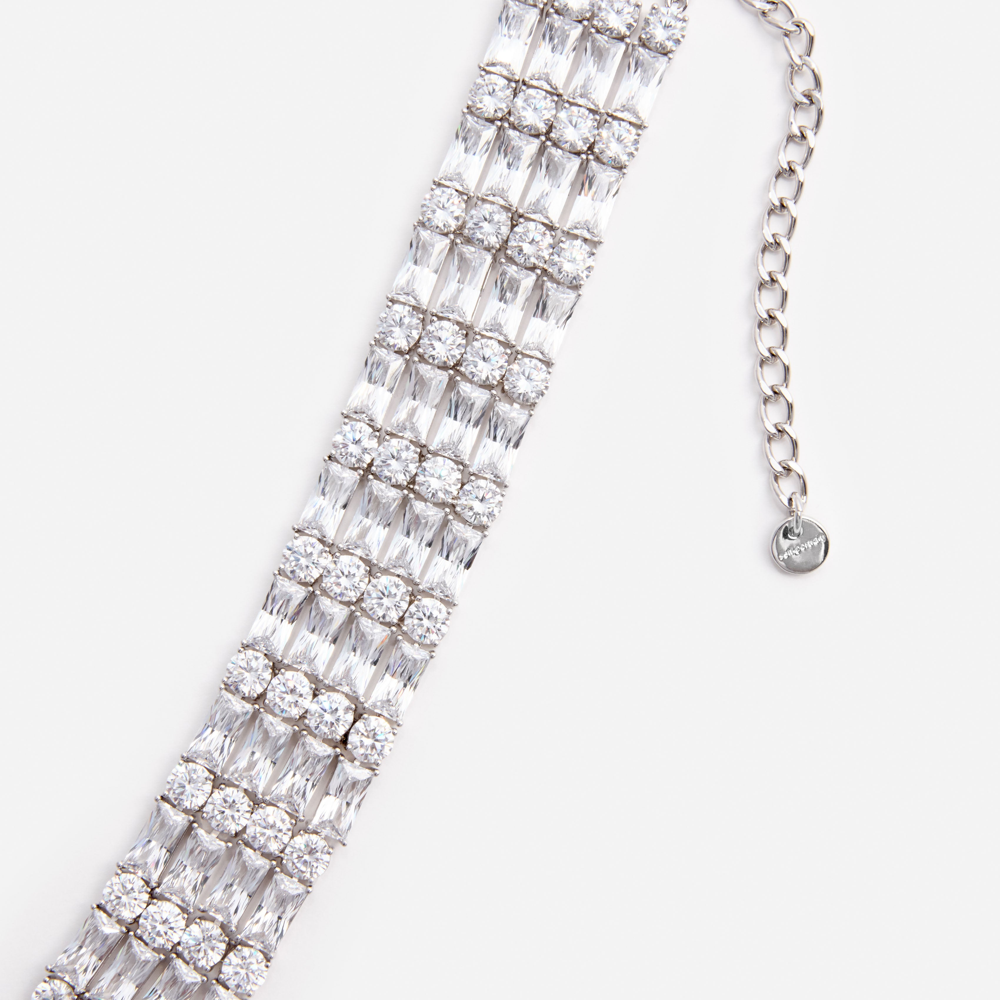 Self Portrait Silver Crystal Choker Halskette Silber Kristall