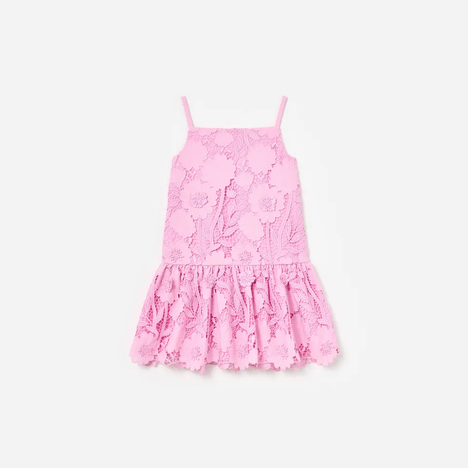 Self Portrait Pink Flower Lace Kinderkleid Rosa Spitze