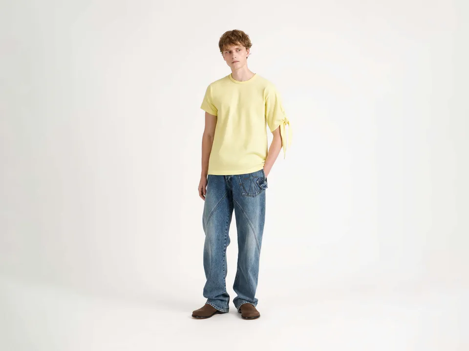 J.W.Anderson Knotted Sleeve T-Shirt Gelb Herren Jersey