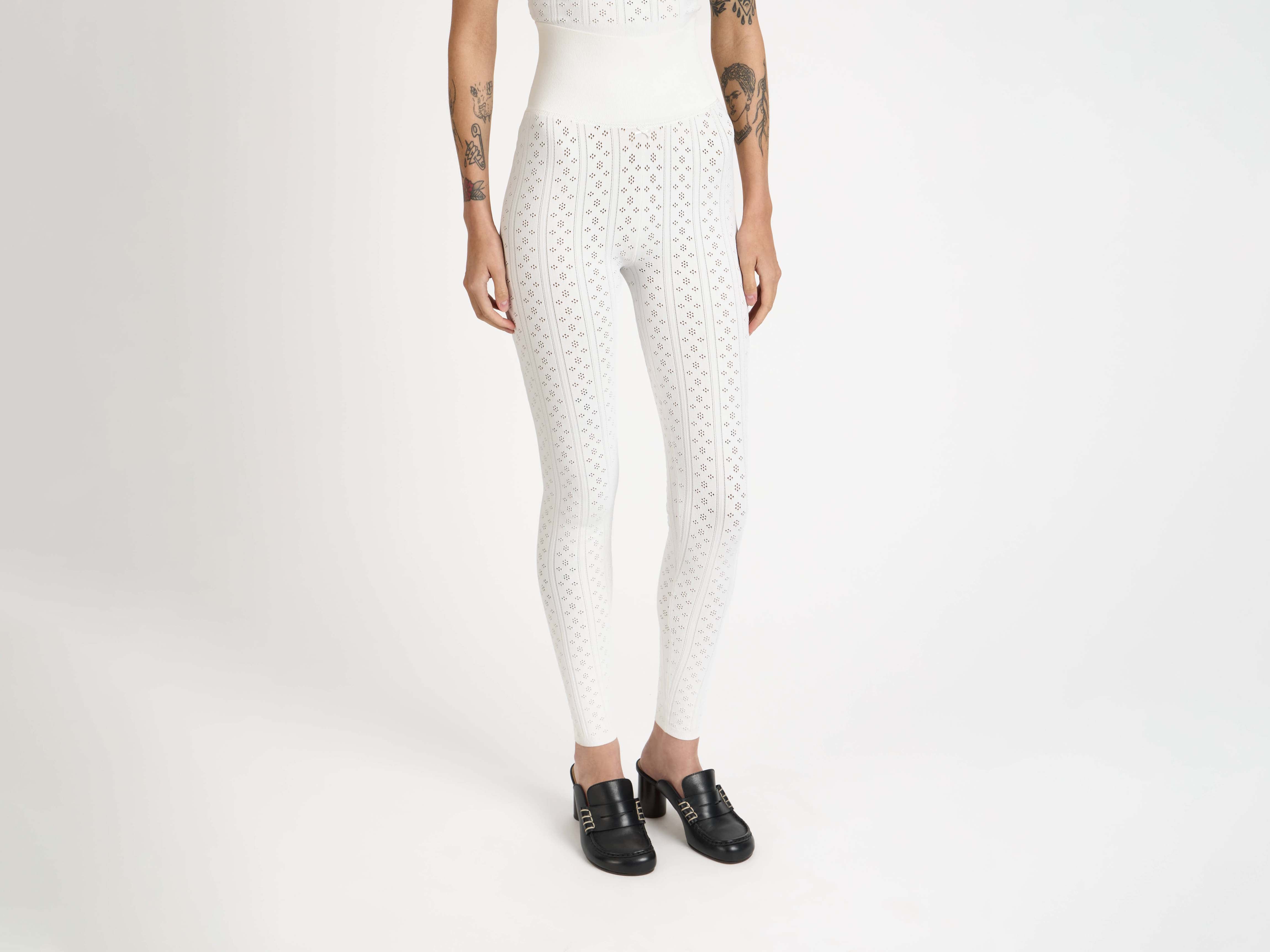 J.W.Anderson Pointelle Strickleggings Damen Weiss Viskose