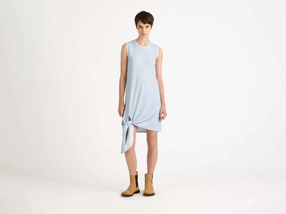J.W.Anderson Dresses Hem Knot Dress Damen Weiß Hellblau Jersey