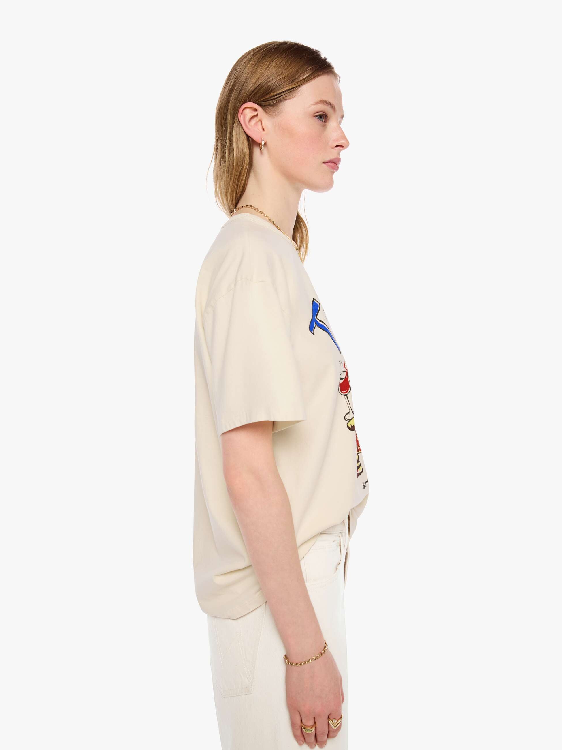 Mother The Lowdown T-Shirt Tipsy Butcher creme Oversize