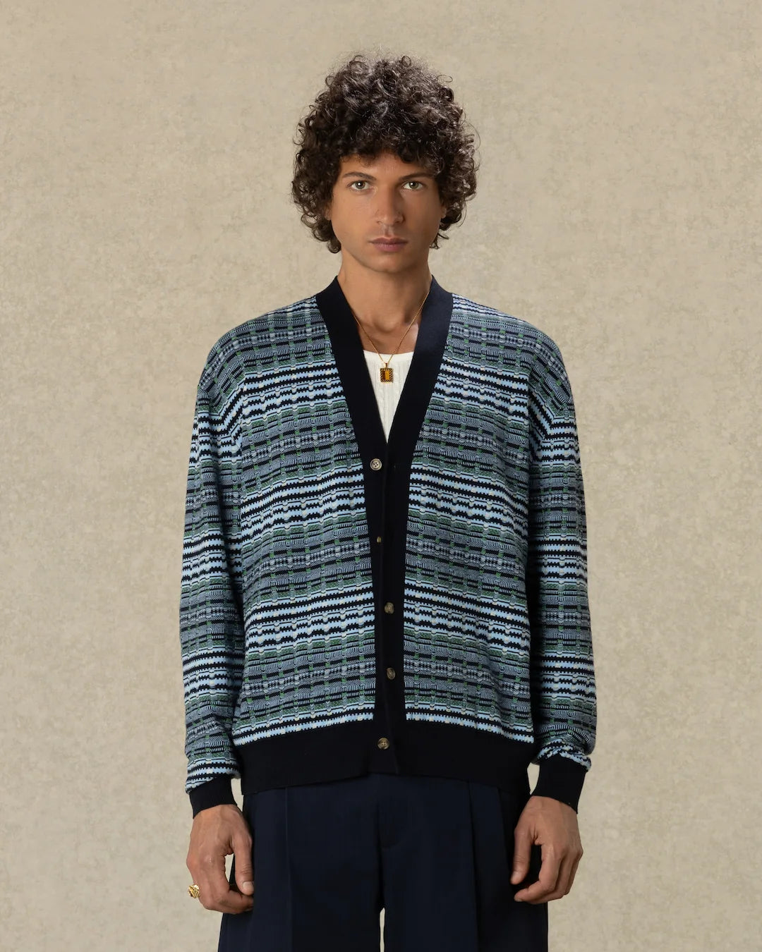 Drôle De Monsieur Coogi Knit Cardigan Strickjacke Blau
