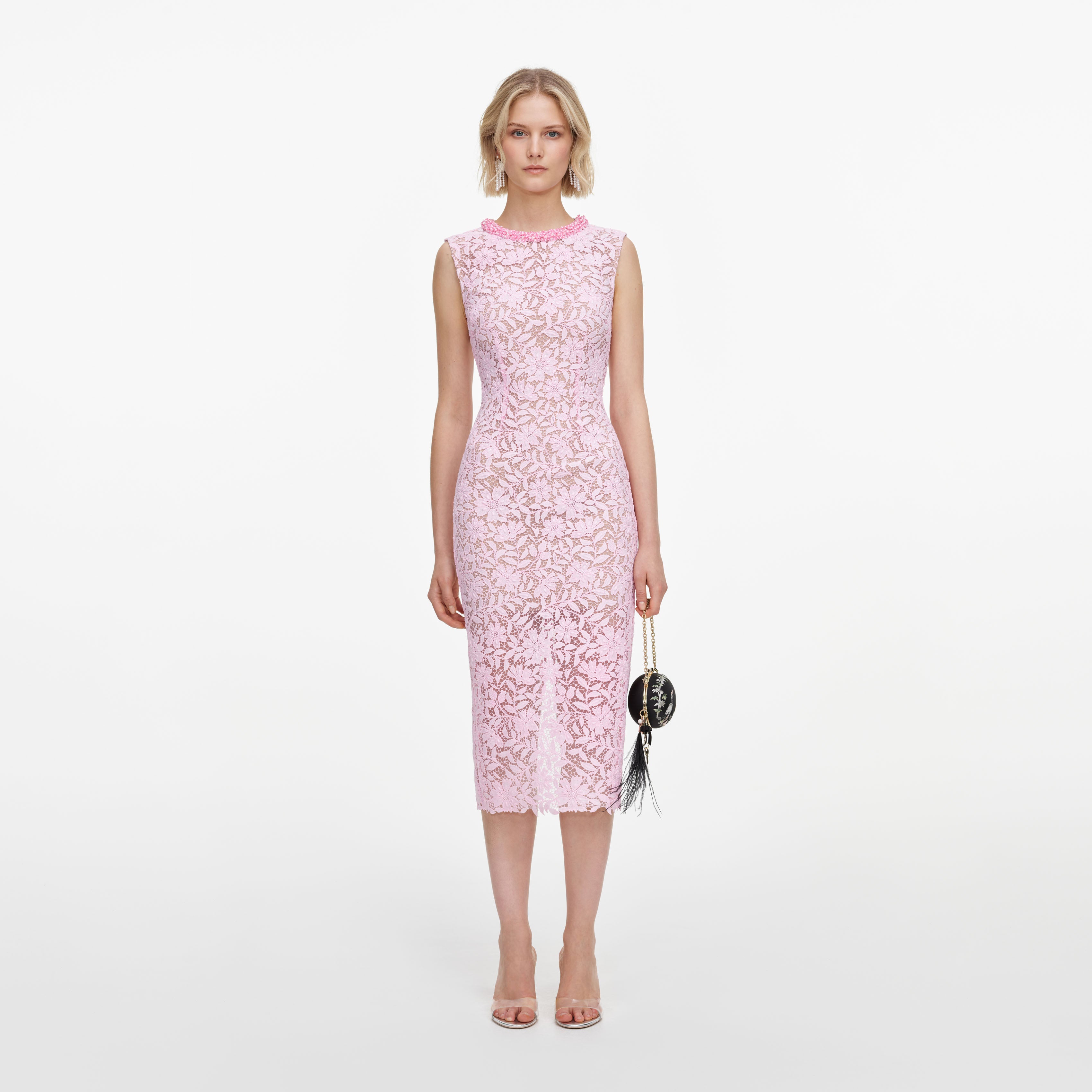 Self Portrait Pink Lace Midikleid UK 8 Spitze