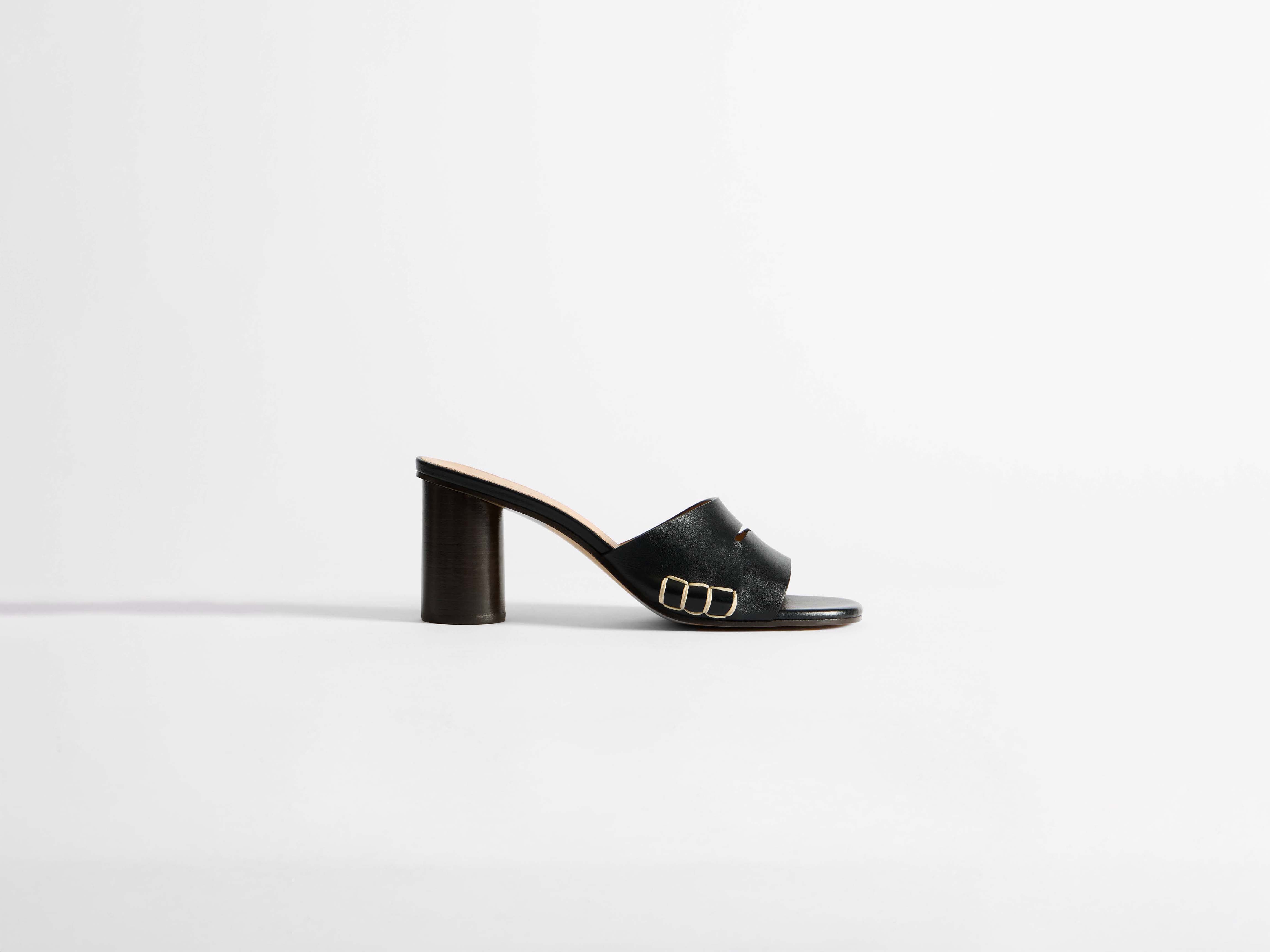 J.W.Anderson Loafer Mule Sandalen Damen Schwarz Leder Absatz